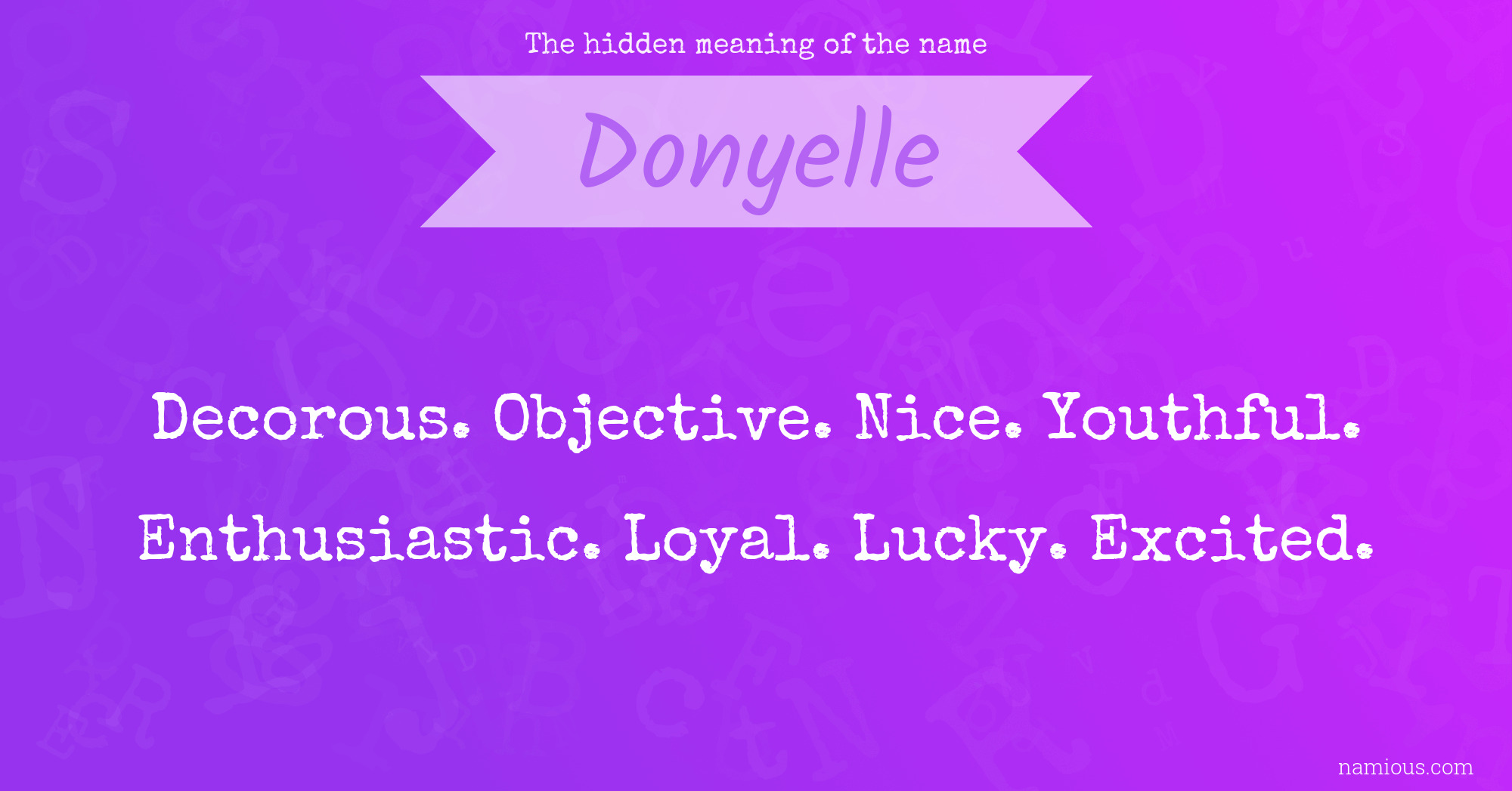 The hidden meaning of the name Donyelle