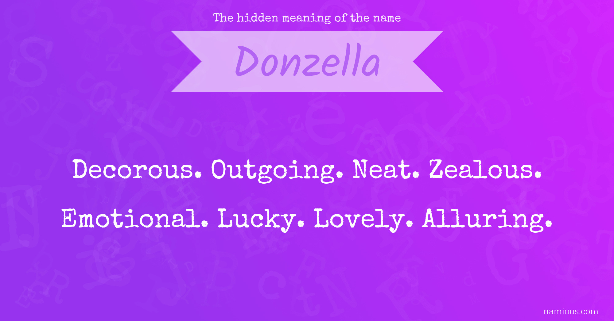 The hidden meaning of the name Donzella