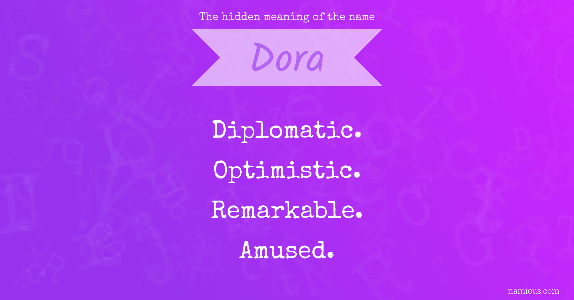 The hidden meaning of the name Dora