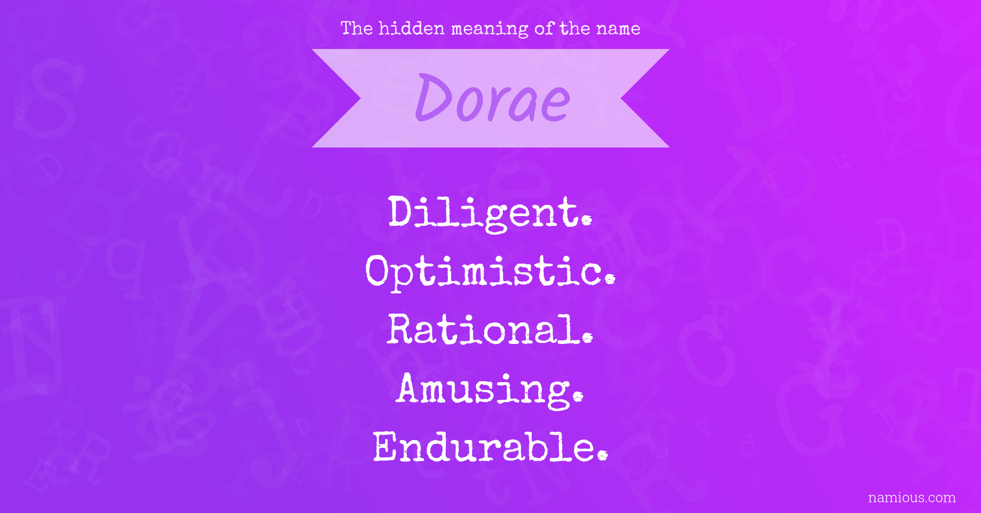 The hidden meaning of the name Dorae