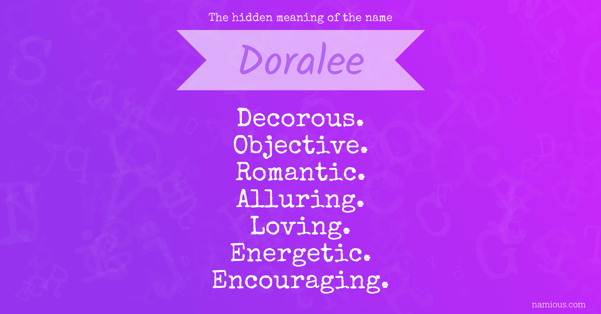 The hidden meaning of the name Doralee