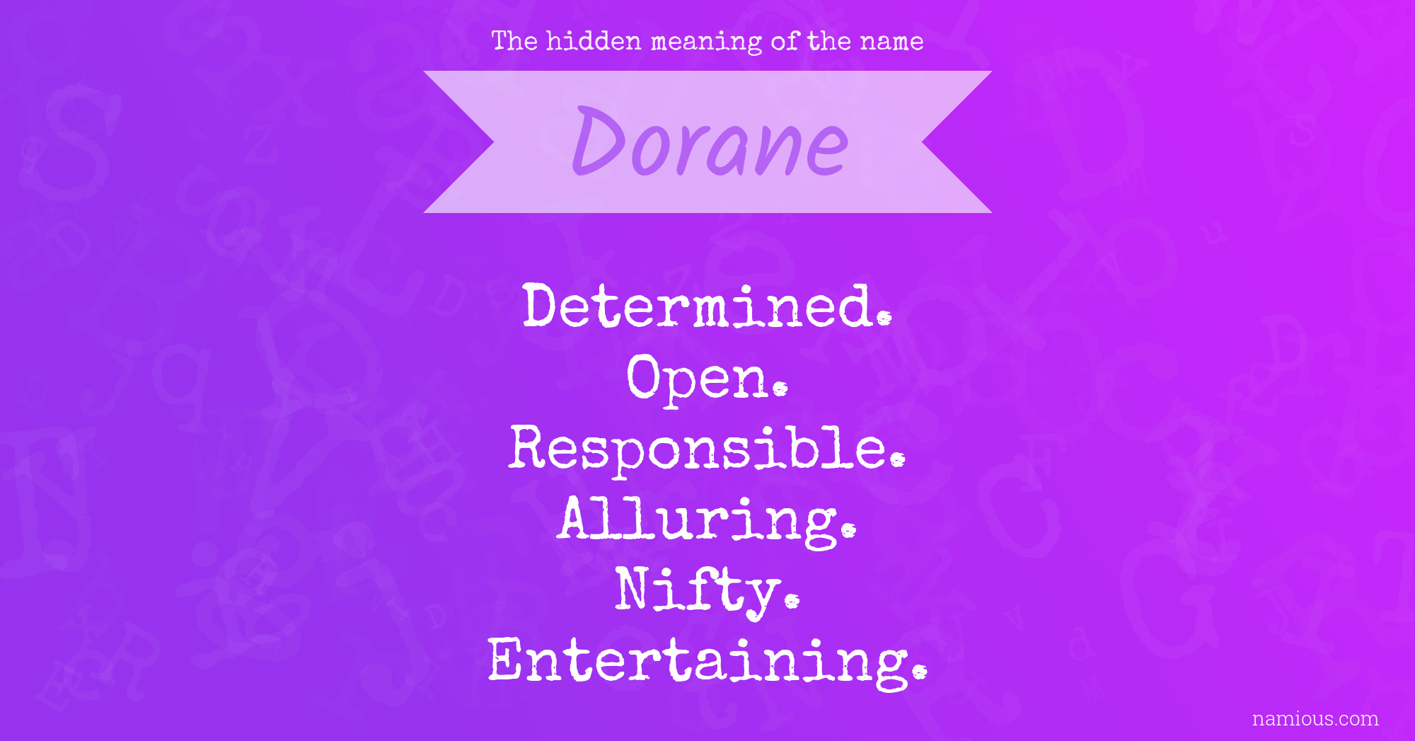 The hidden meaning of the name Dorane