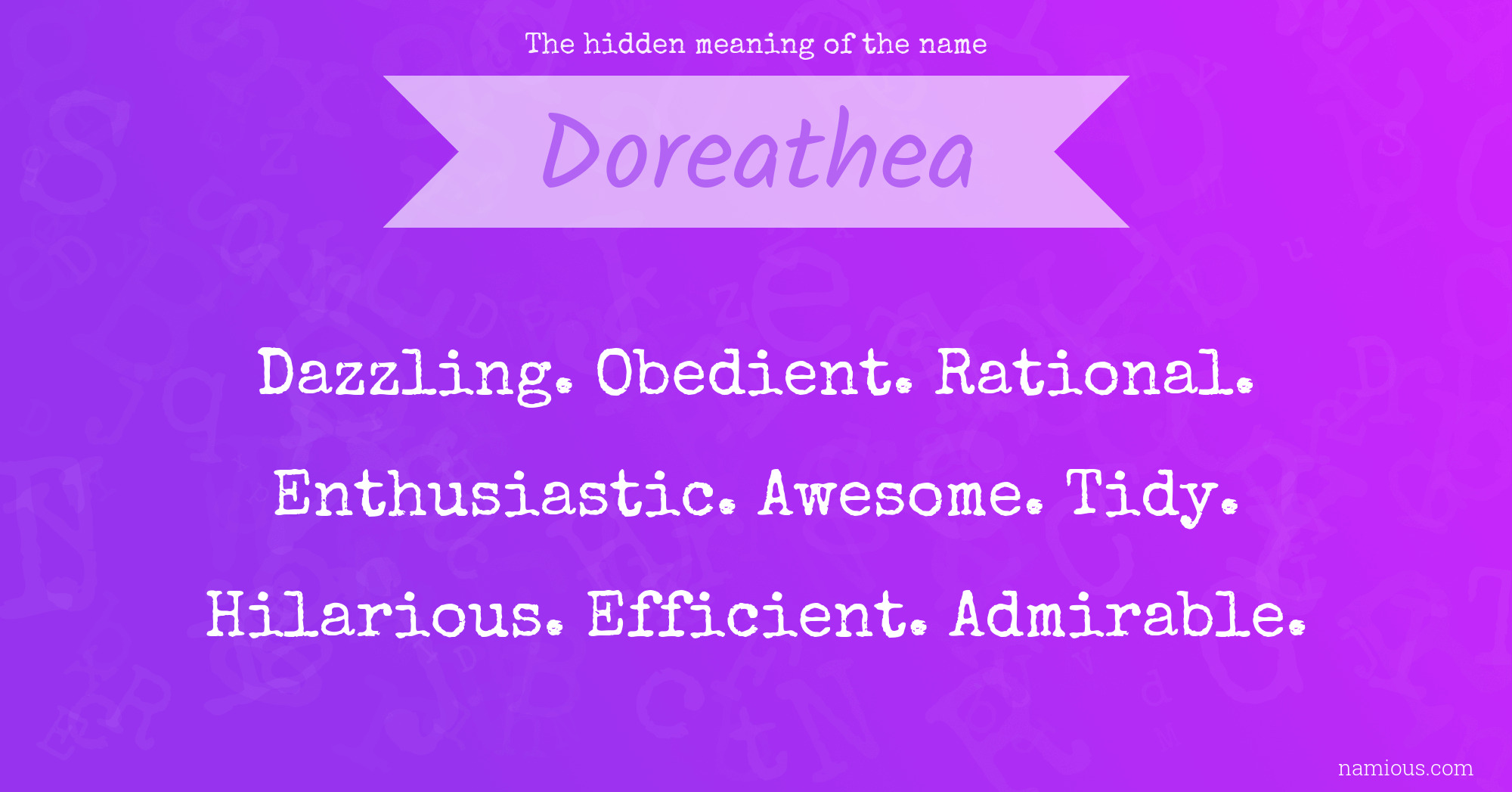 The hidden meaning of the name Doreathea