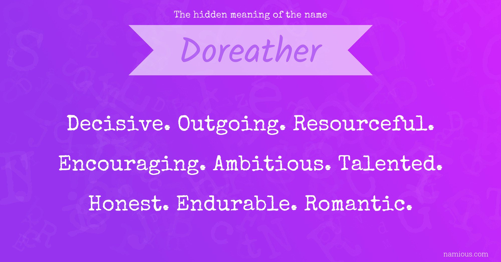 The hidden meaning of the name Doreather