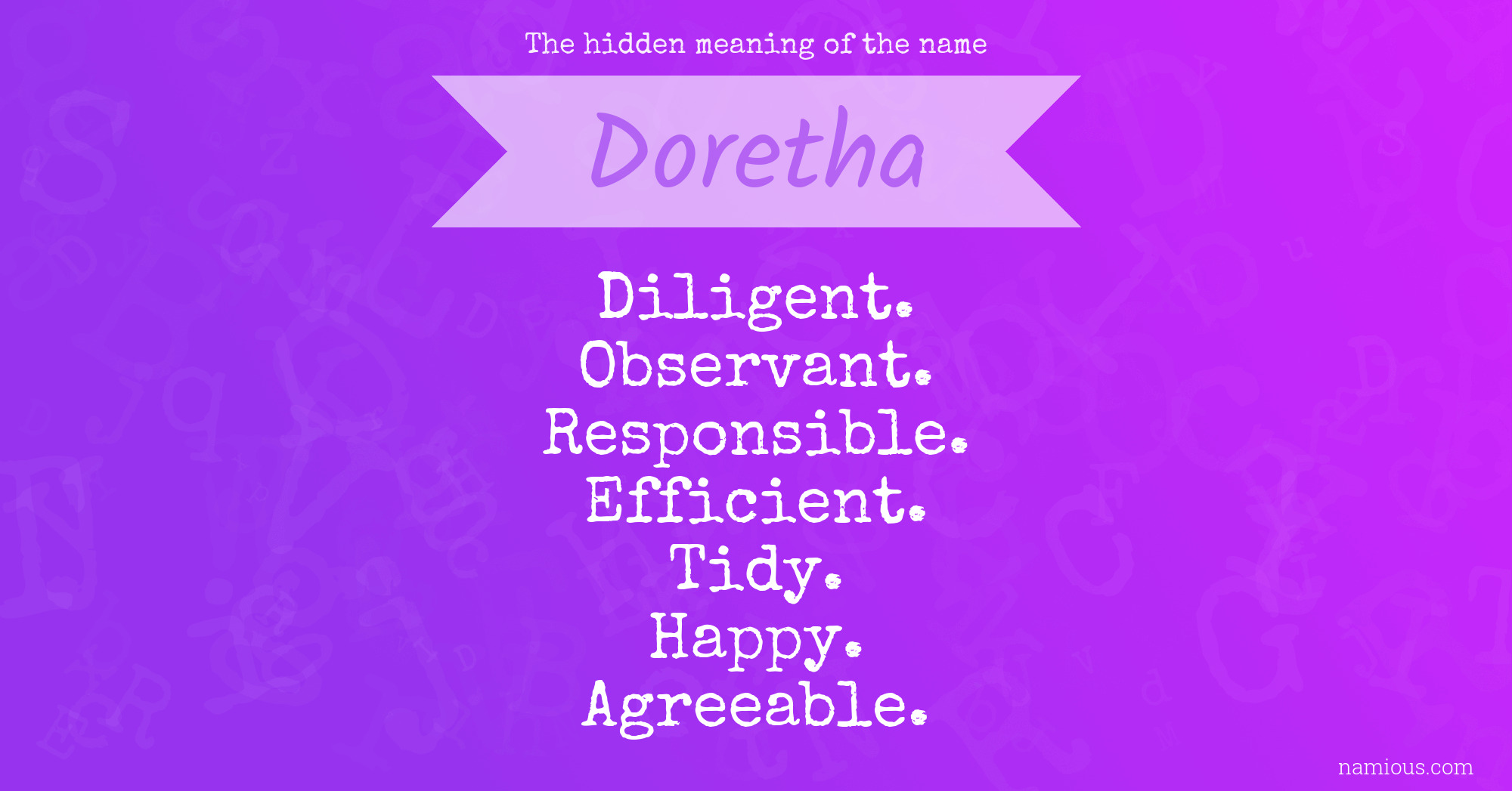 The hidden meaning of the name Doretha