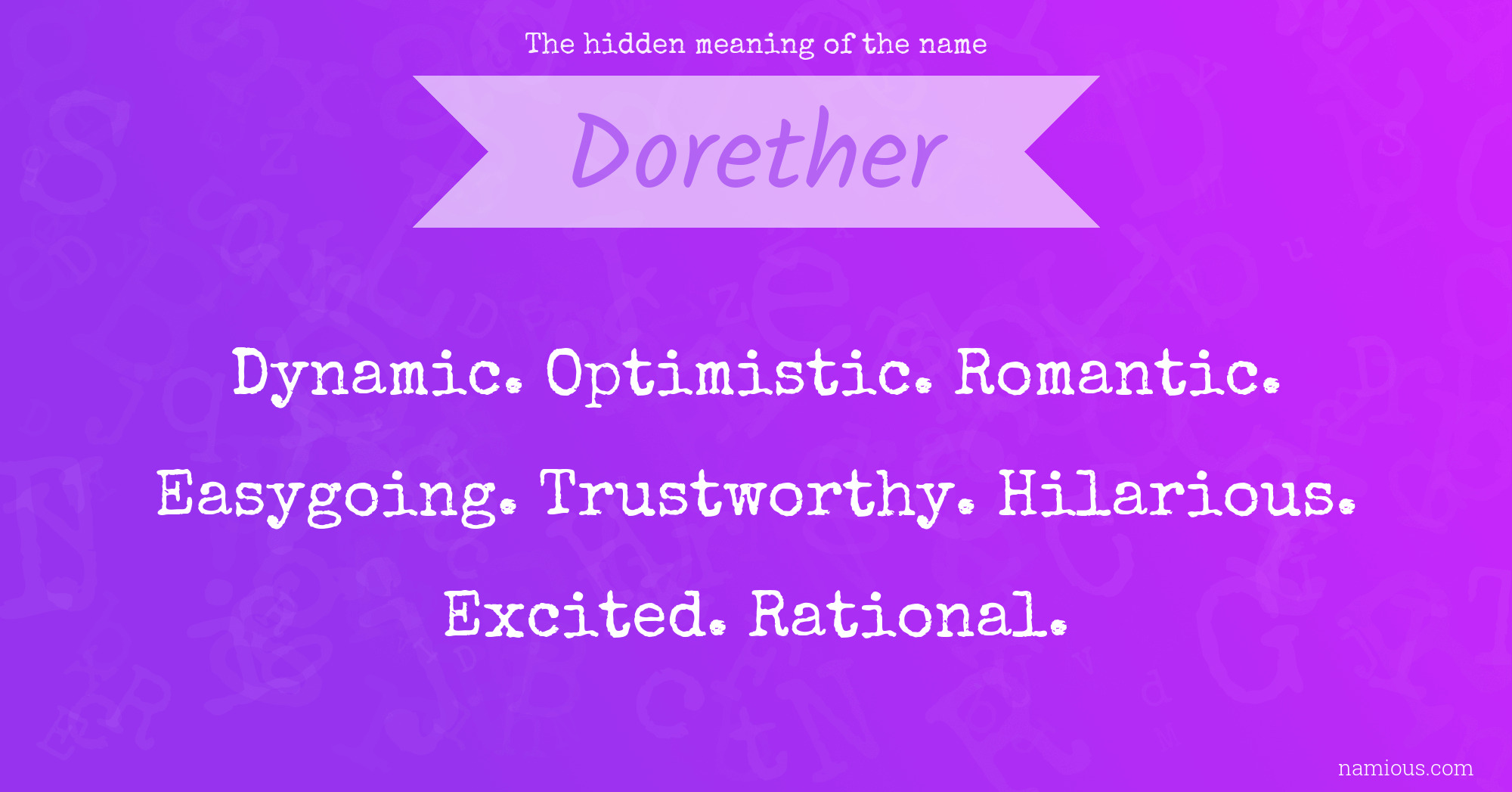 The hidden meaning of the name Dorether