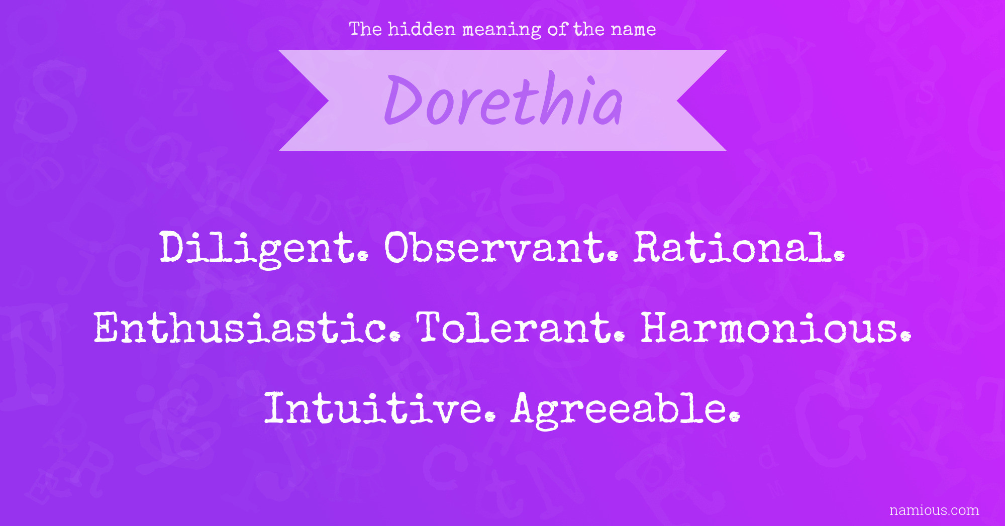 The hidden meaning of the name Dorethia