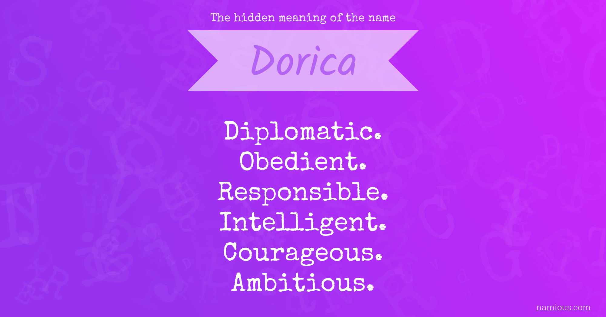 The hidden meaning of the name Dorica