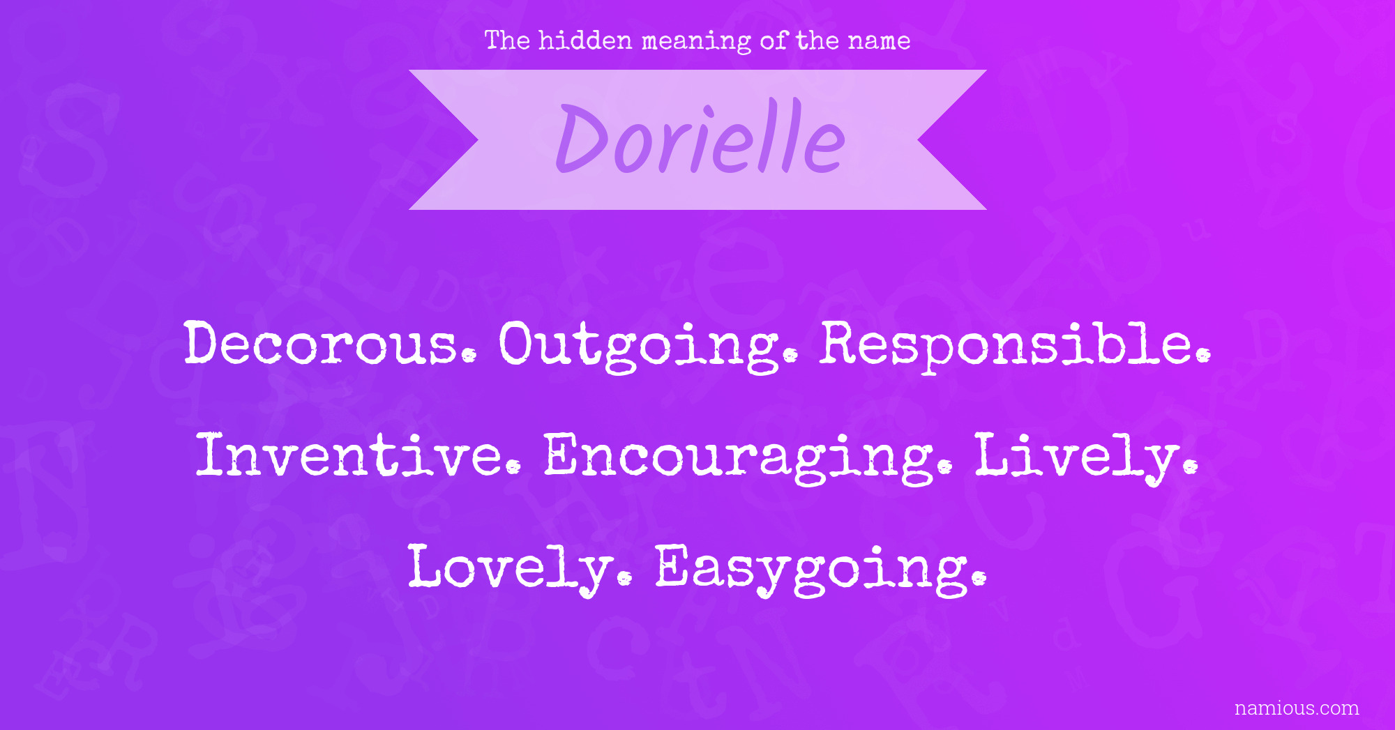 The hidden meaning of the name Dorielle