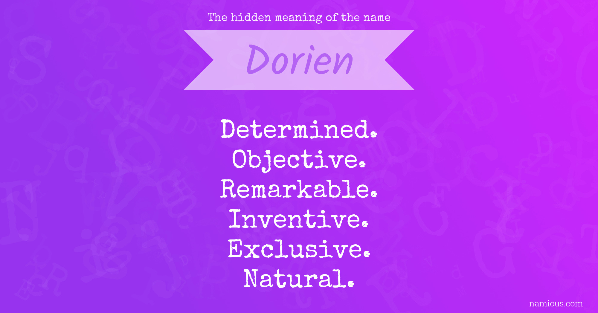 The hidden meaning of the name Dorien