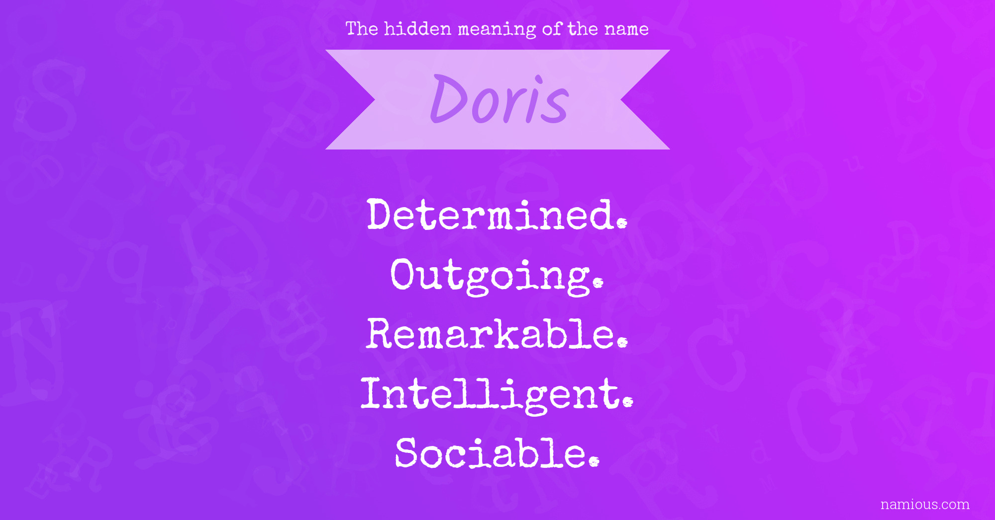 The hidden meaning of the name Doris