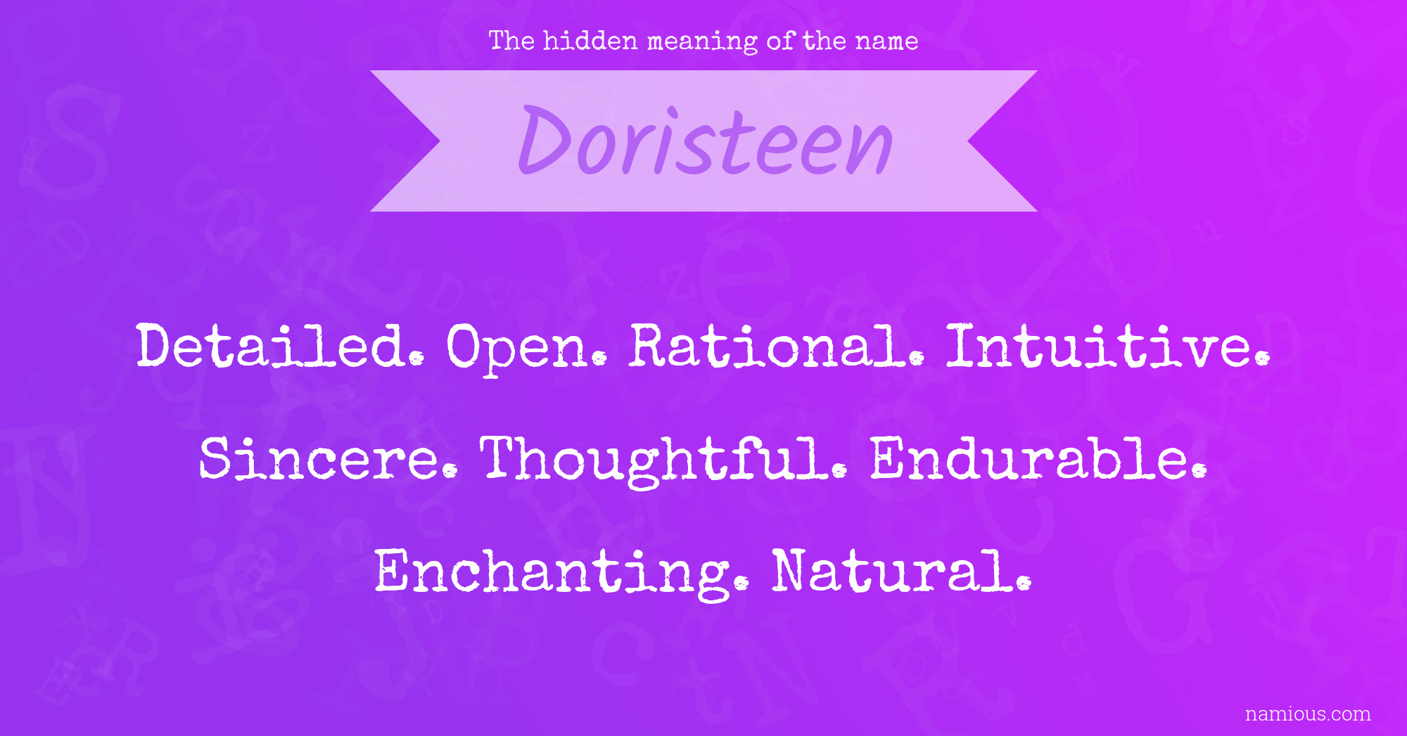 The hidden meaning of the name Doristeen