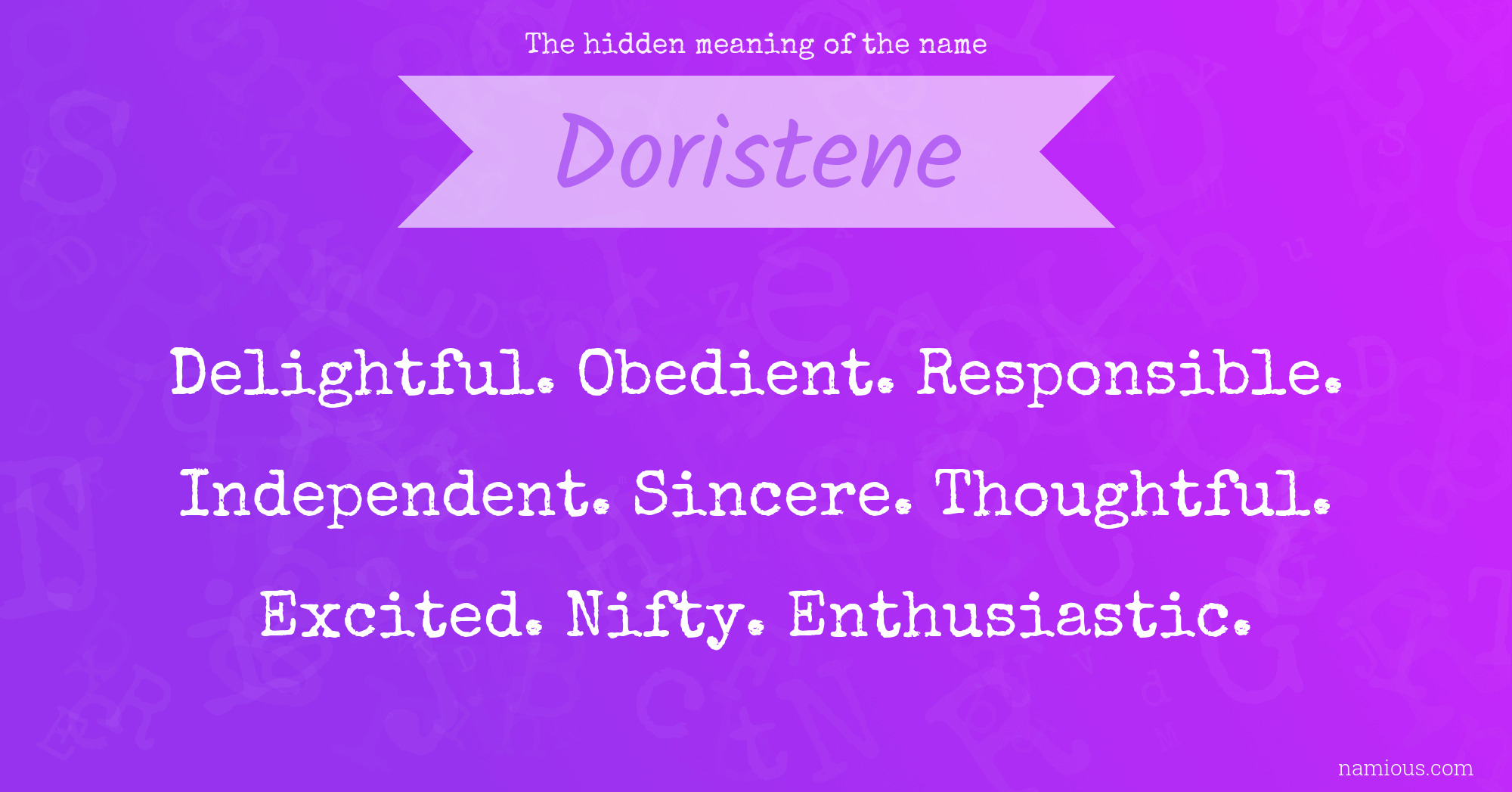 The hidden meaning of the name Doristene