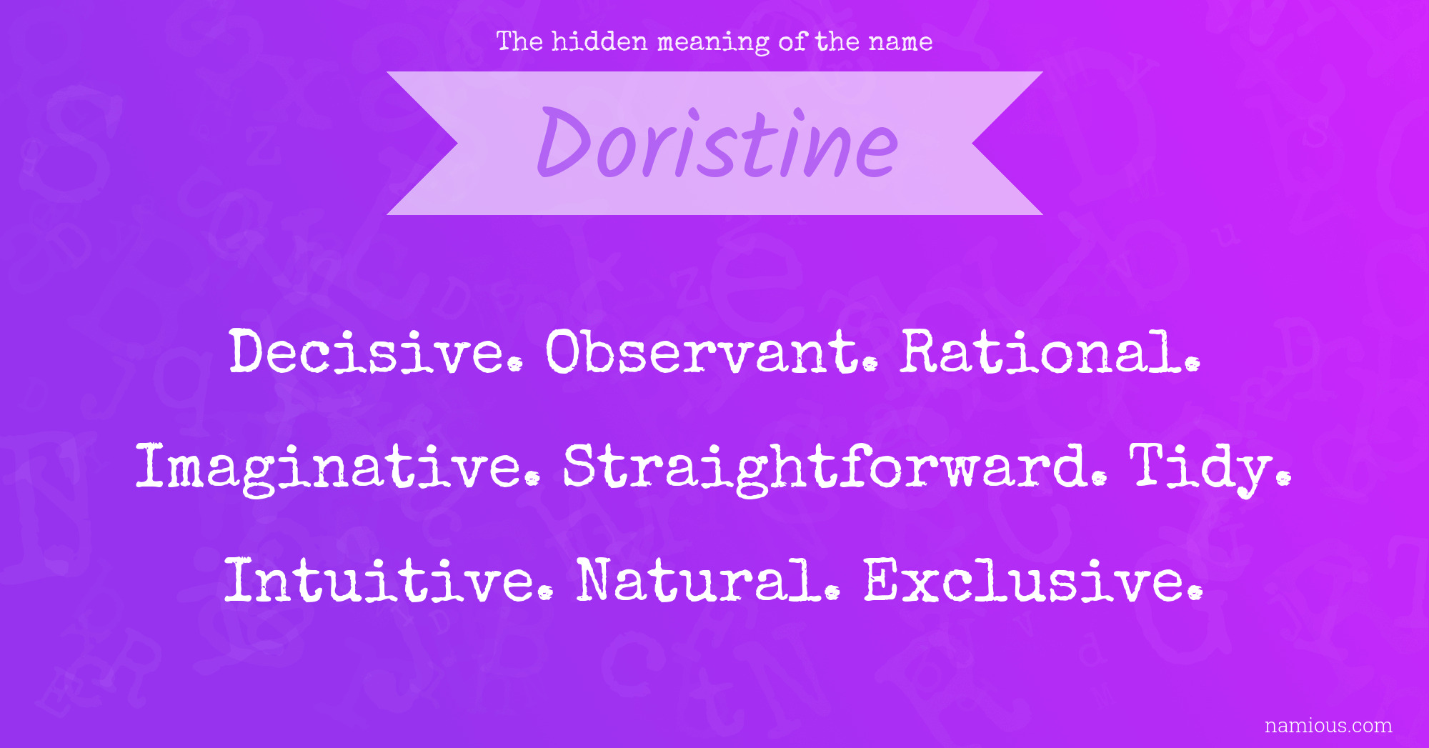 The hidden meaning of the name Doristine