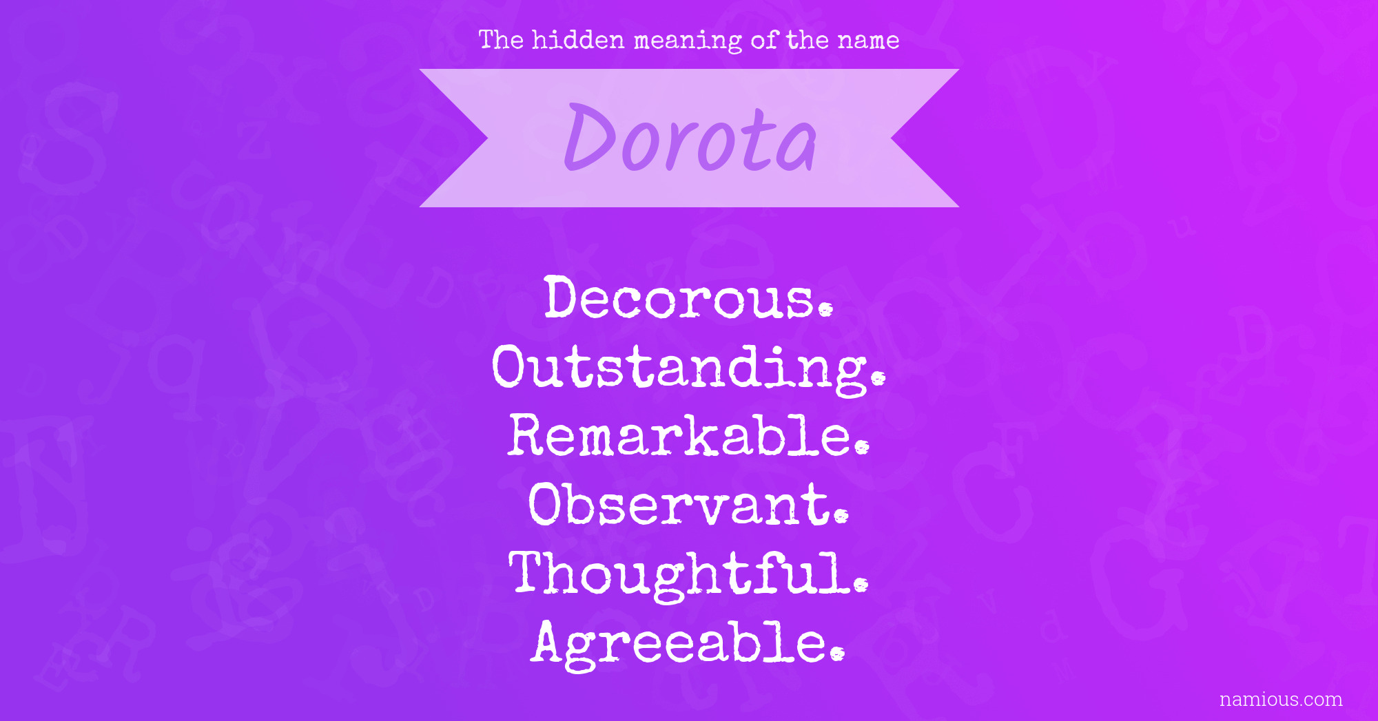 The hidden meaning of the name Dorota