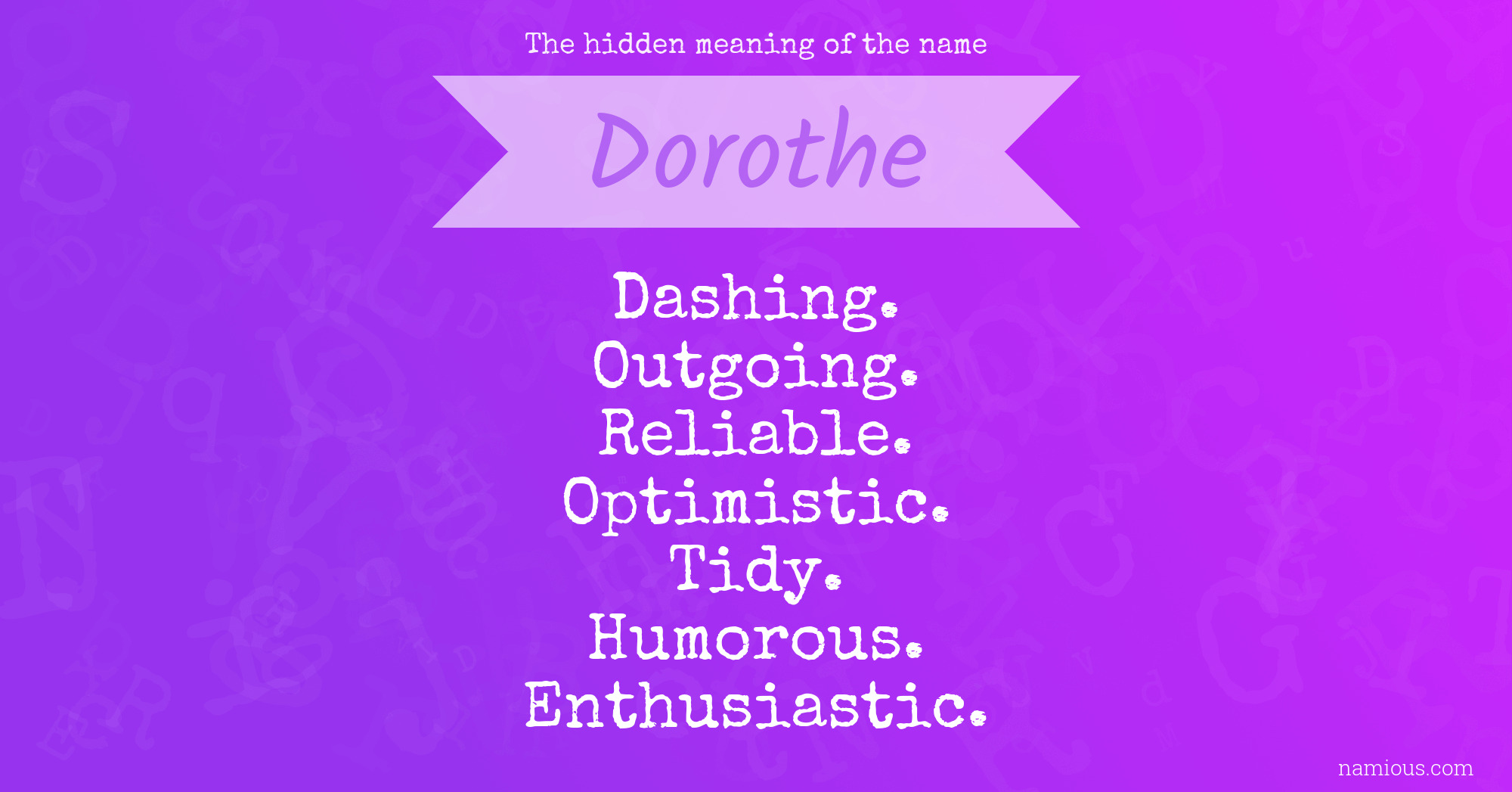 The hidden meaning of the name Dorothe