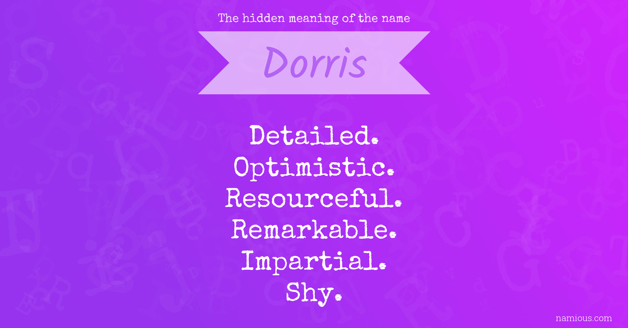 The hidden meaning of the name Dorris