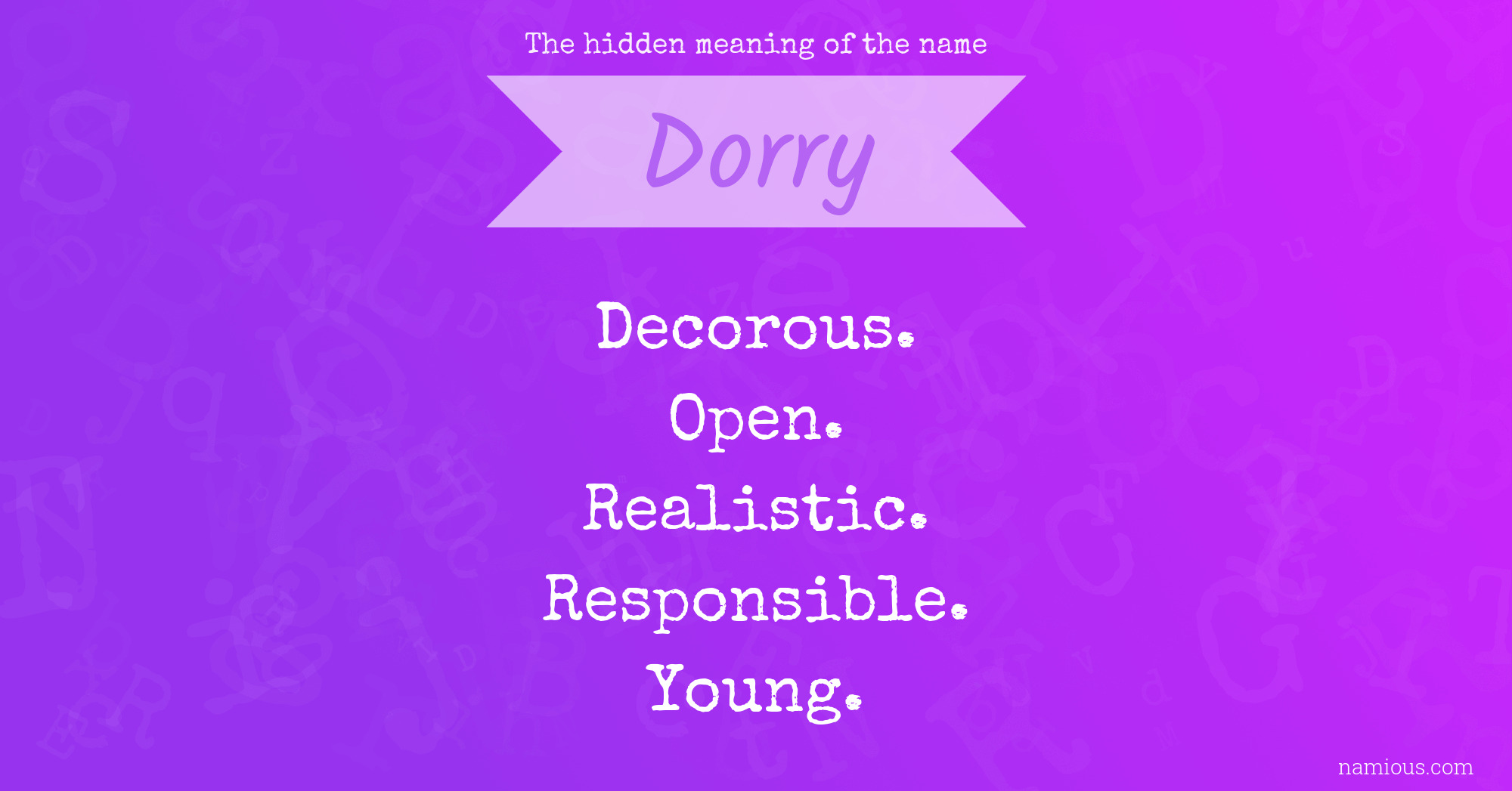 The hidden meaning of the name Dorry