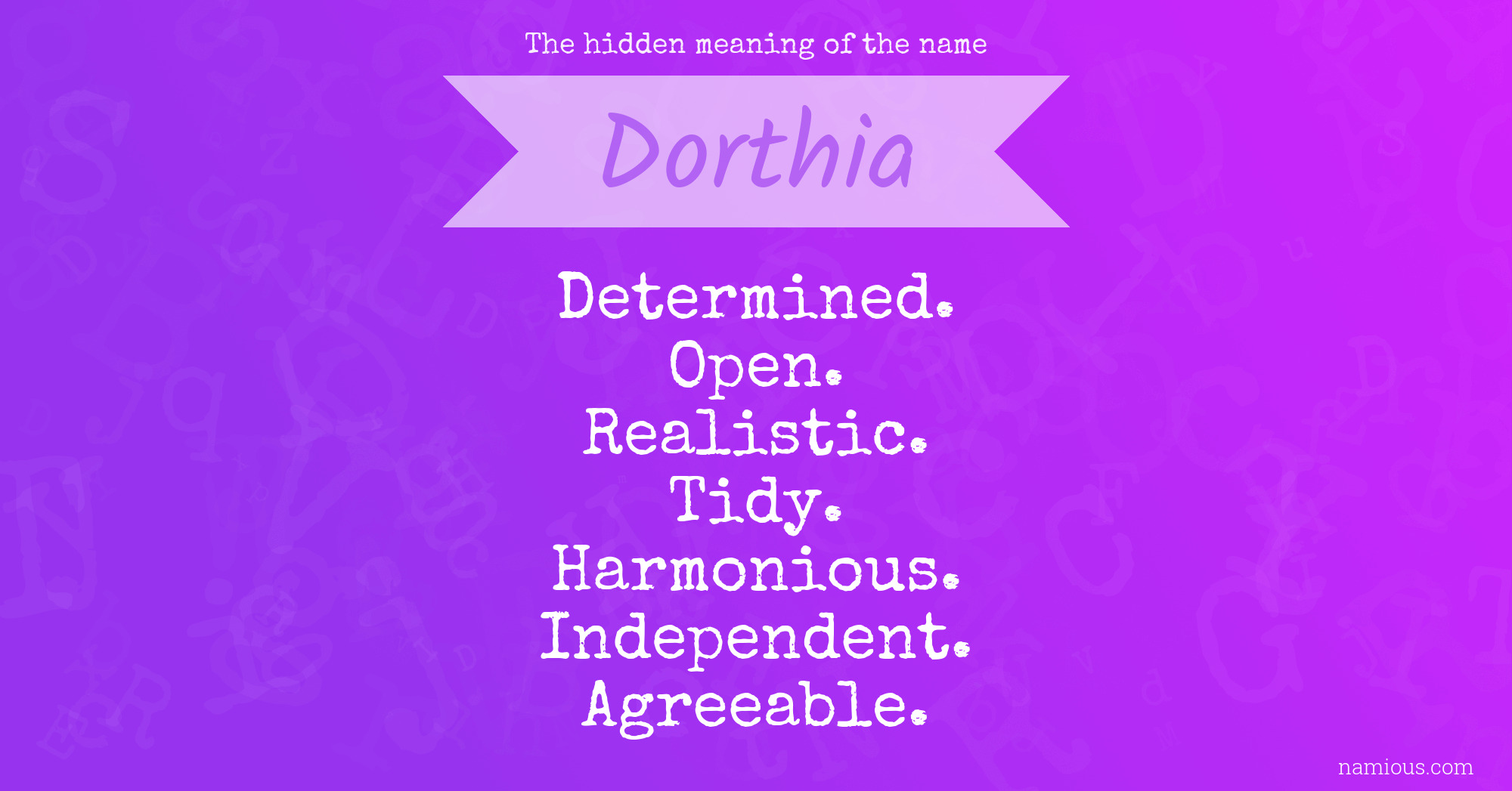 The hidden meaning of the name Dorthia