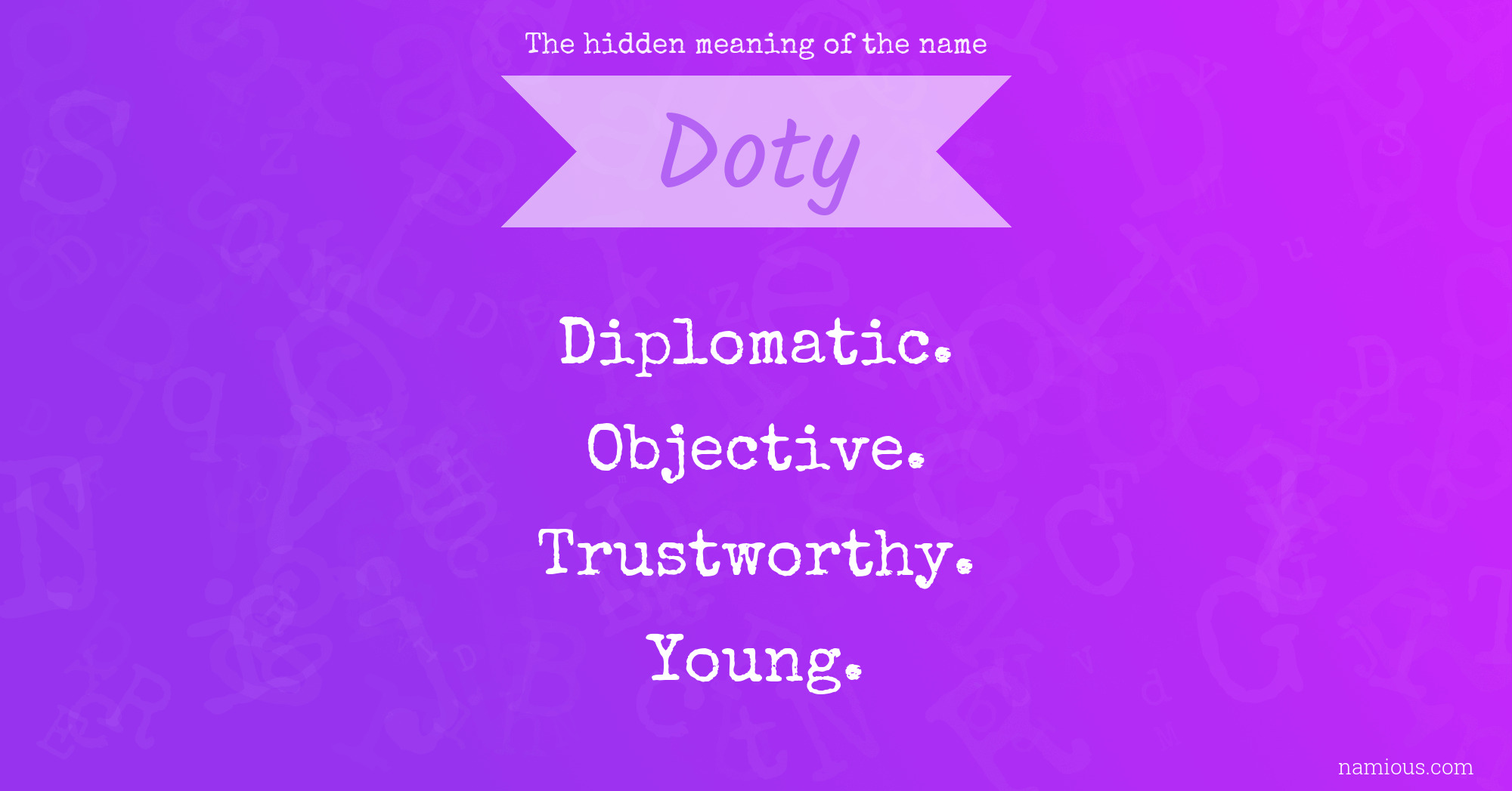 The hidden meaning of the name Doty