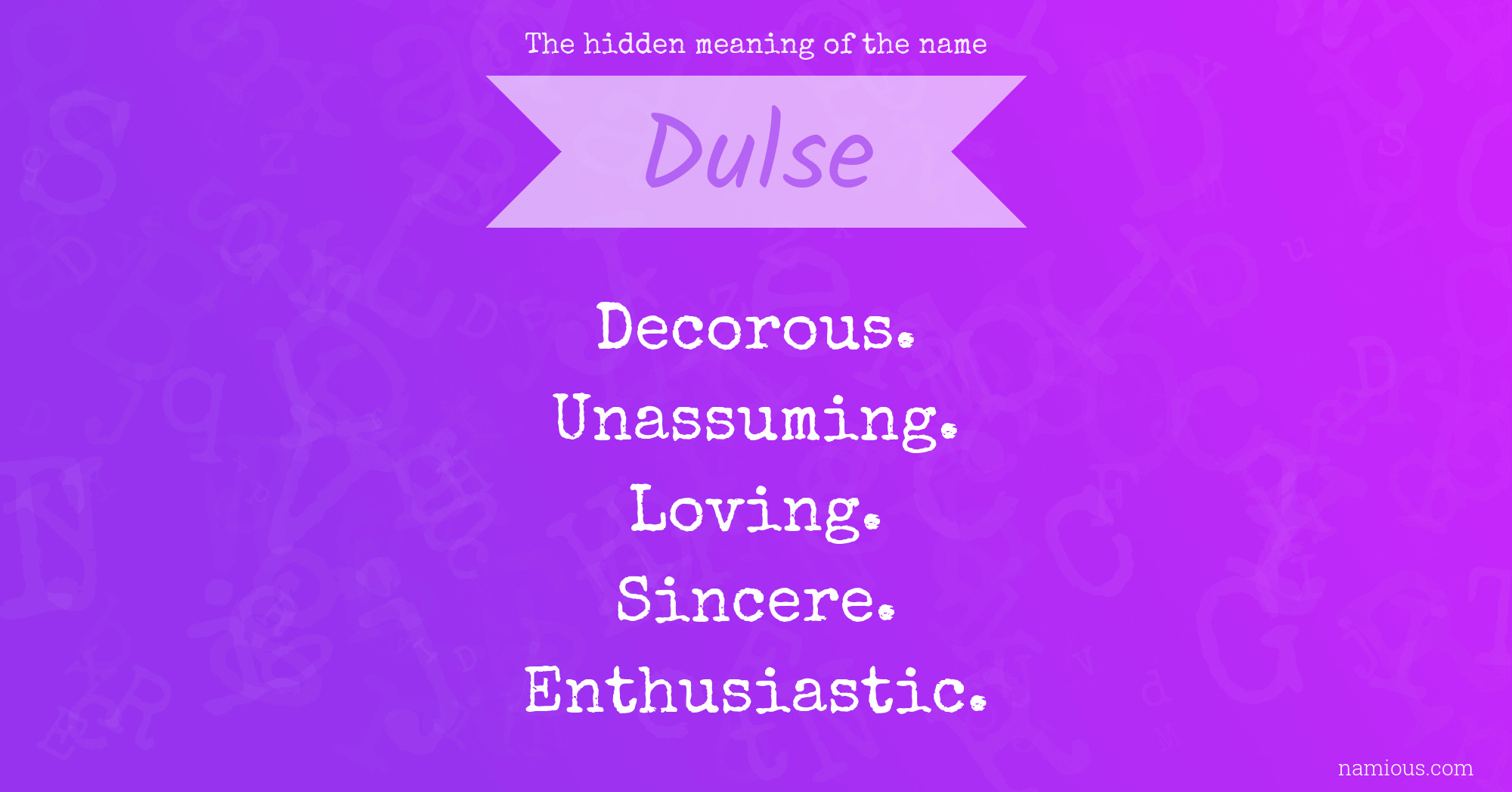 The hidden meaning of the name Dulse