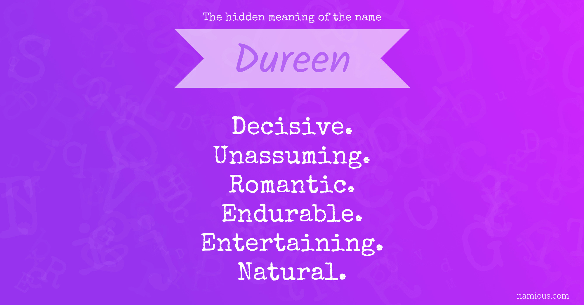 The hidden meaning of the name Dureen