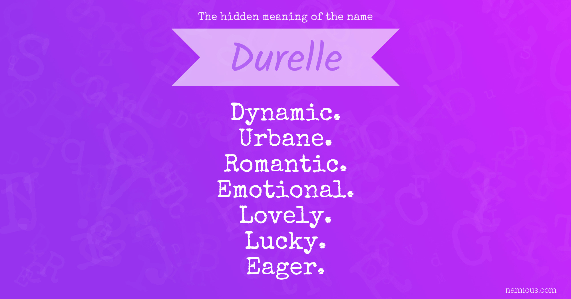 The hidden meaning of the name Durelle