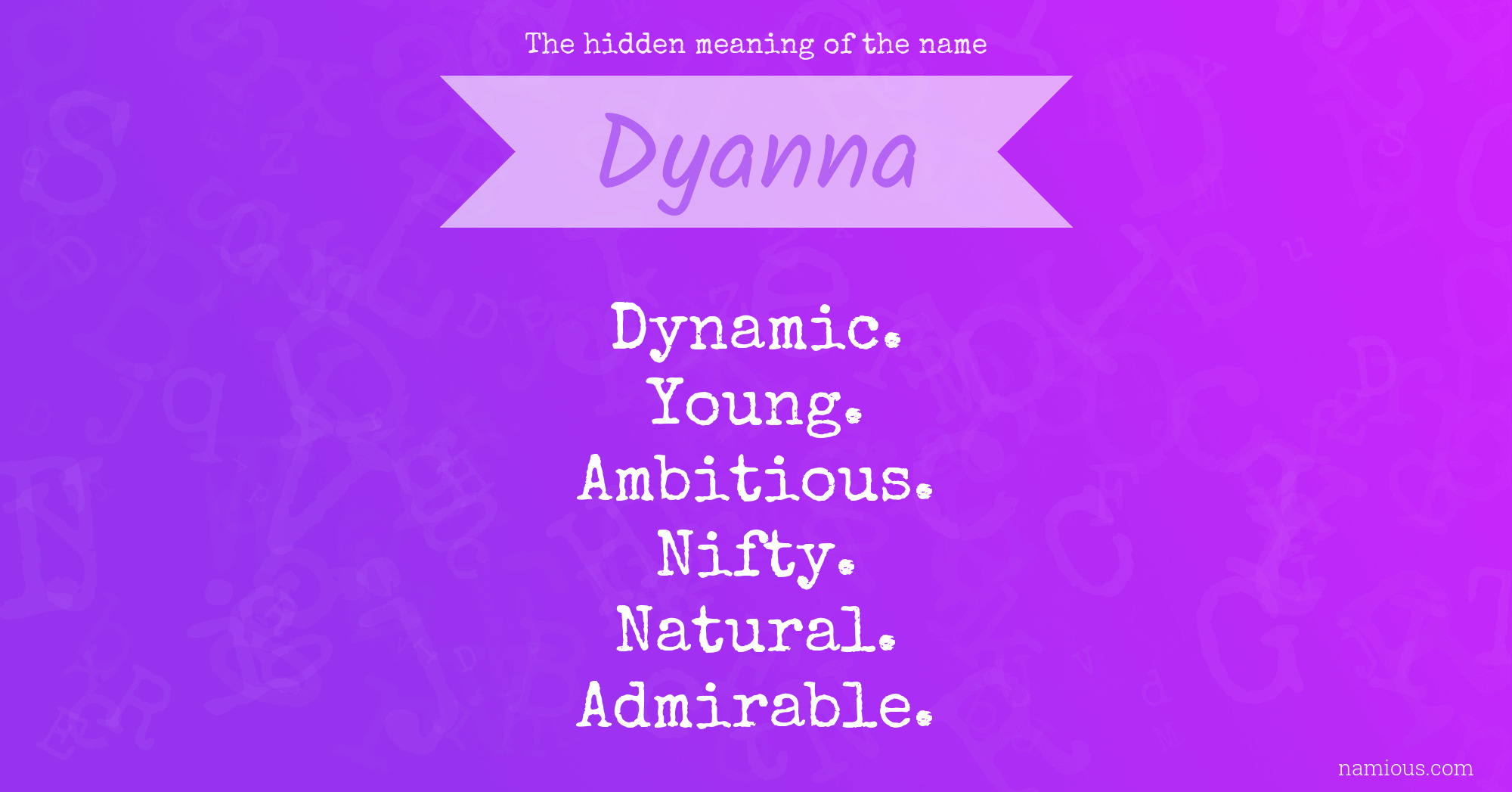 The hidden meaning of the name Dyanna