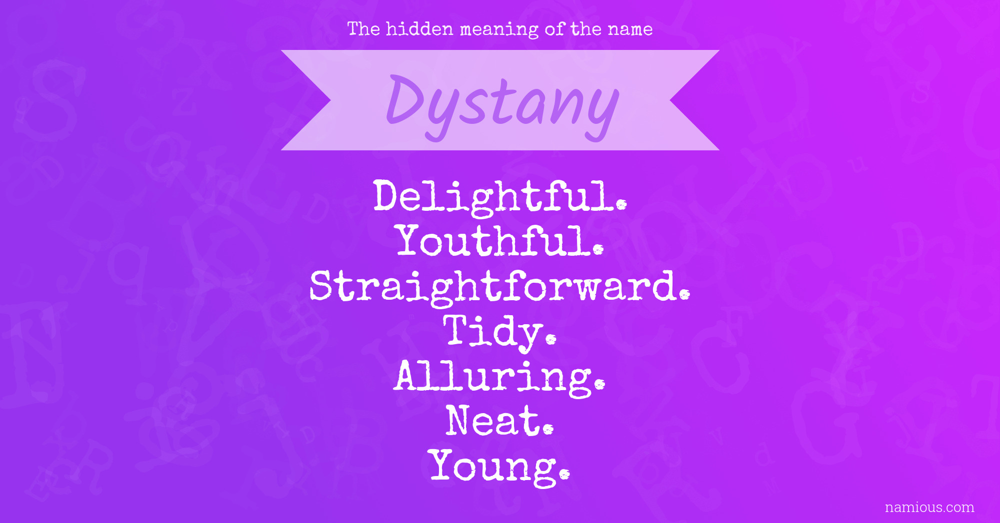 The hidden meaning of the name Dystany