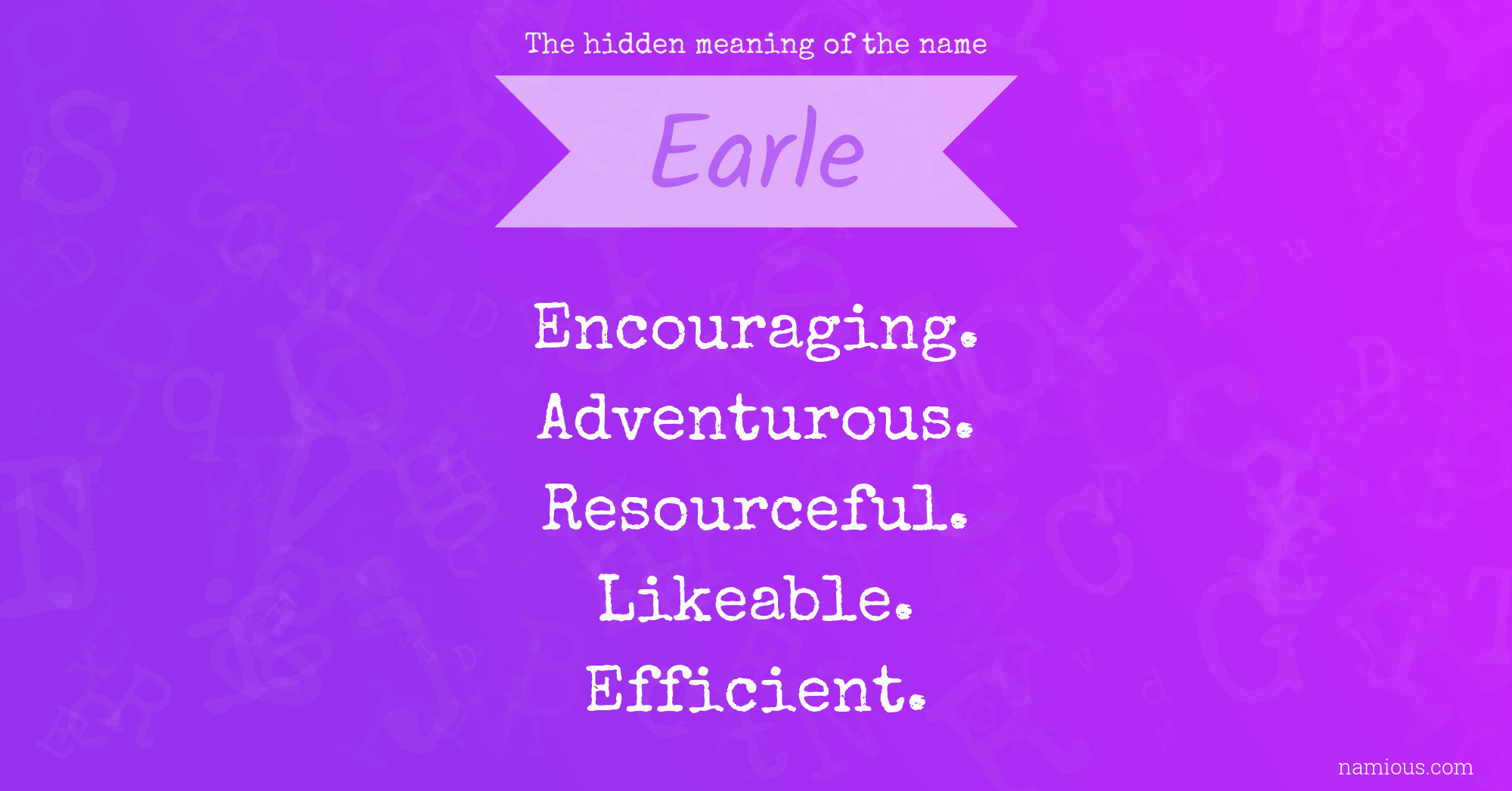 The hidden meaning of the name Earle