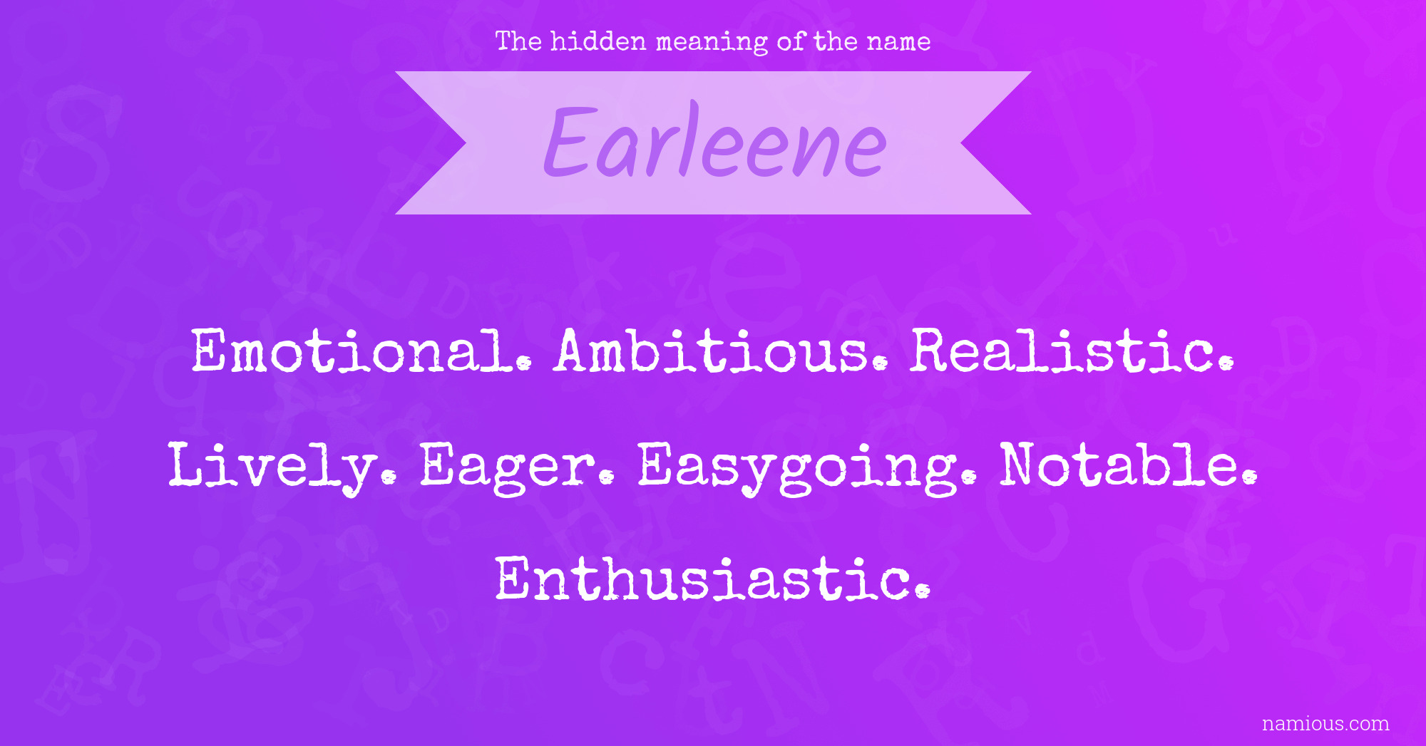 The hidden meaning of the name Earleene