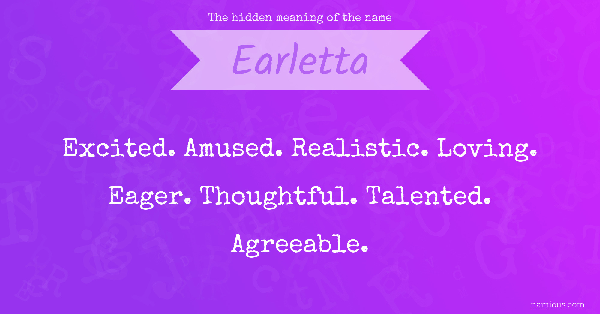 The hidden meaning of the name Earletta