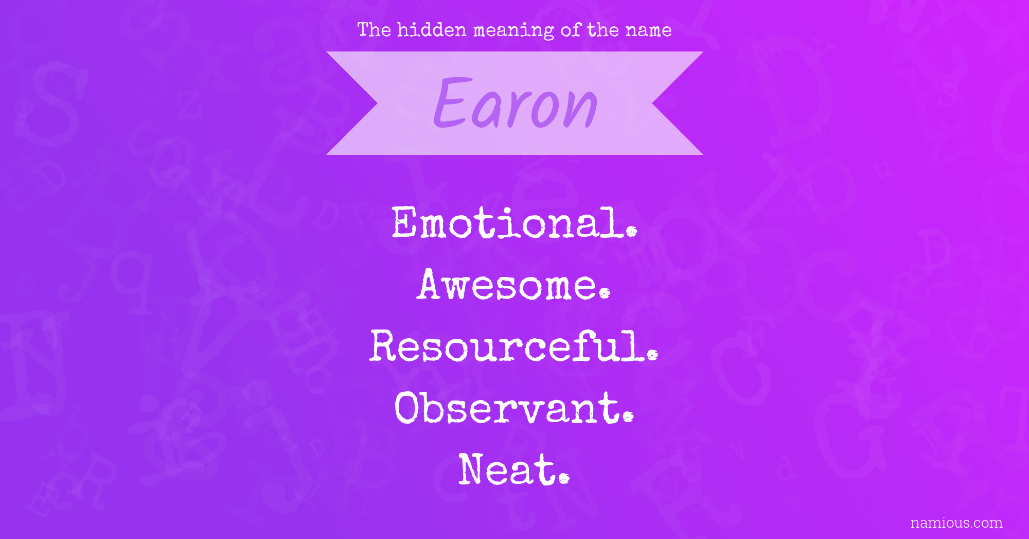 The hidden meaning of the name Earon