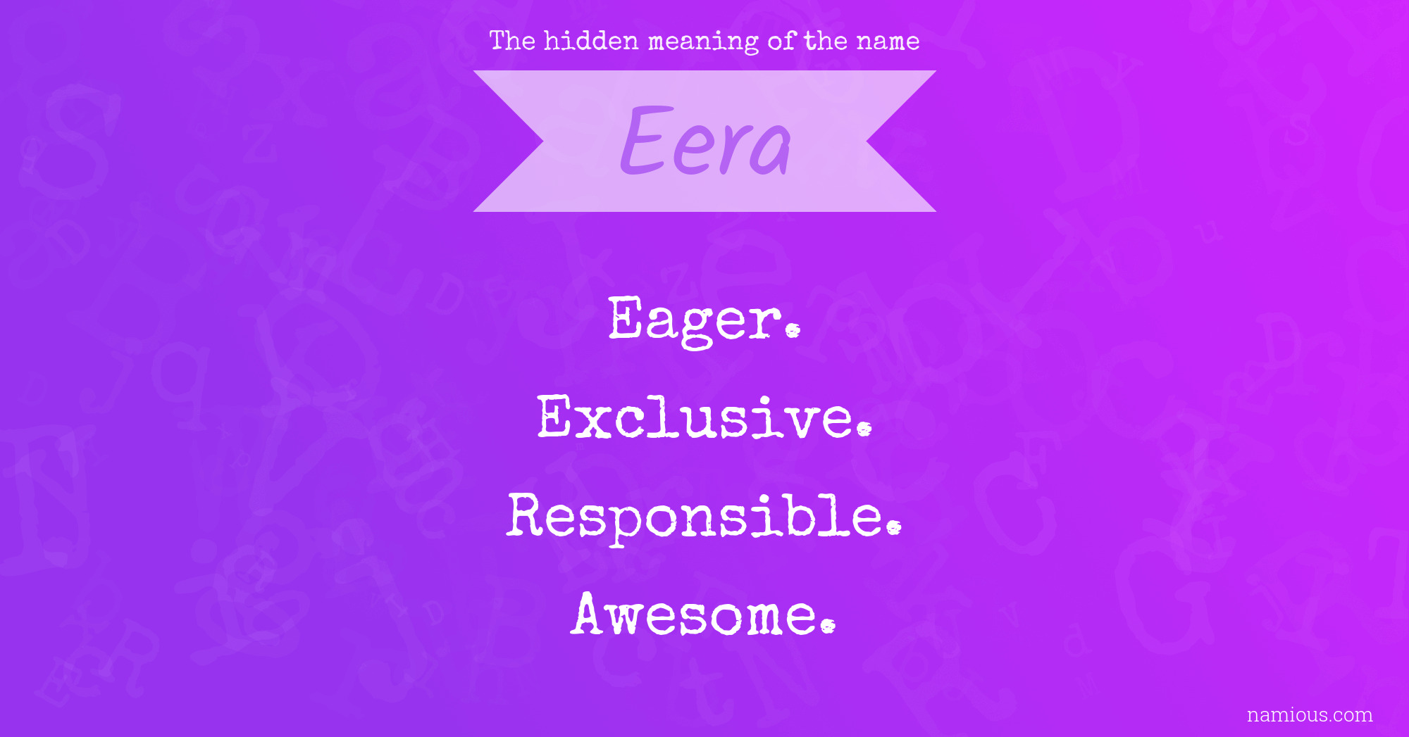 The hidden meaning of the name Eera