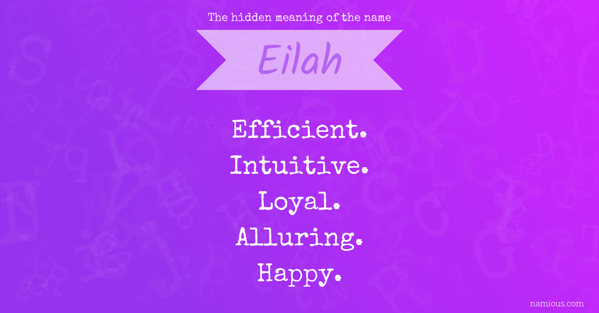 The hidden meaning of the name Eilah