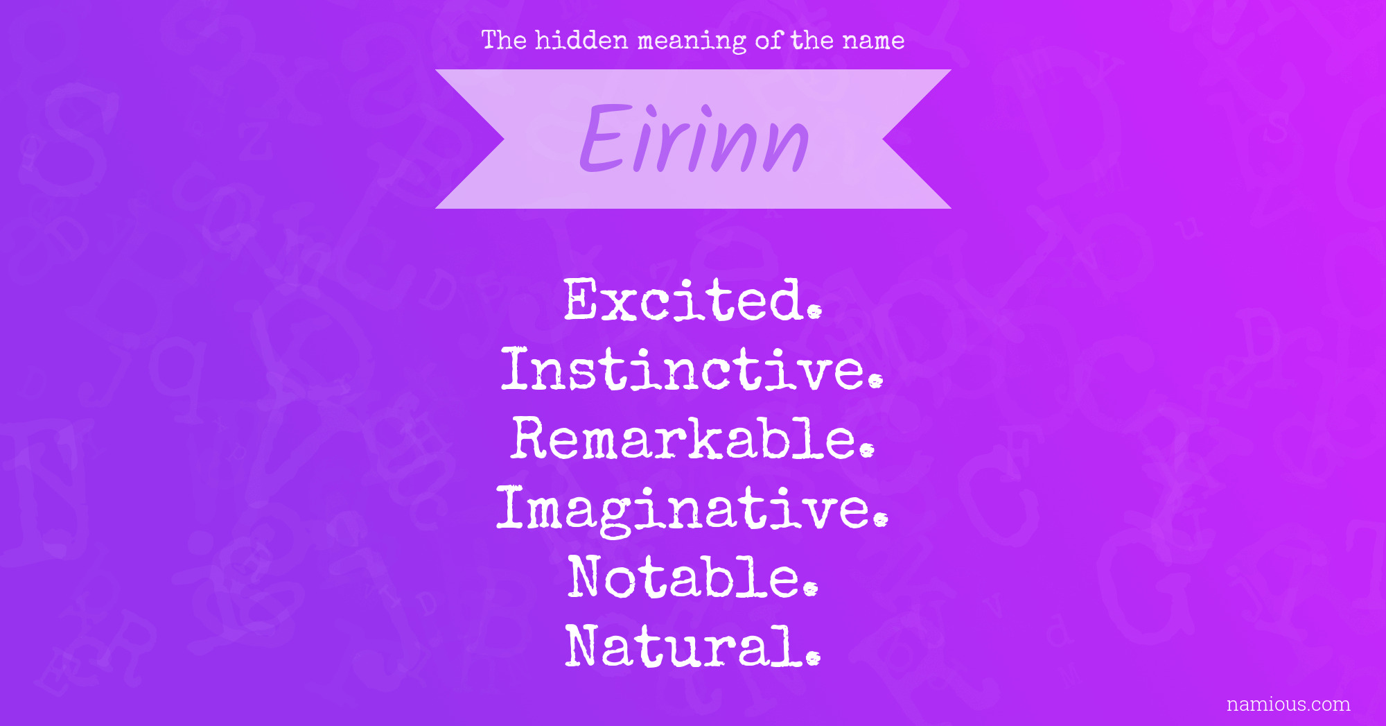 The hidden meaning of the name Eirinn