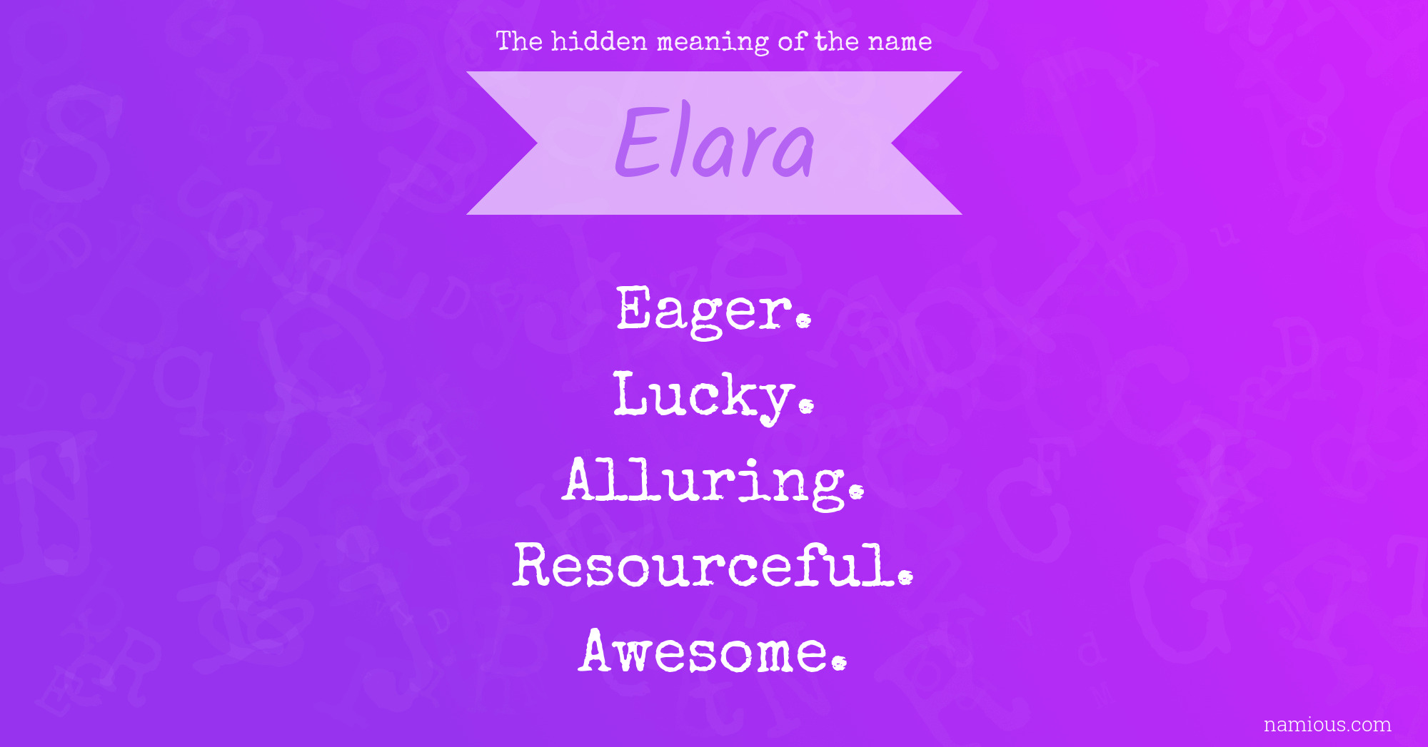 The hidden meaning of the name Elara