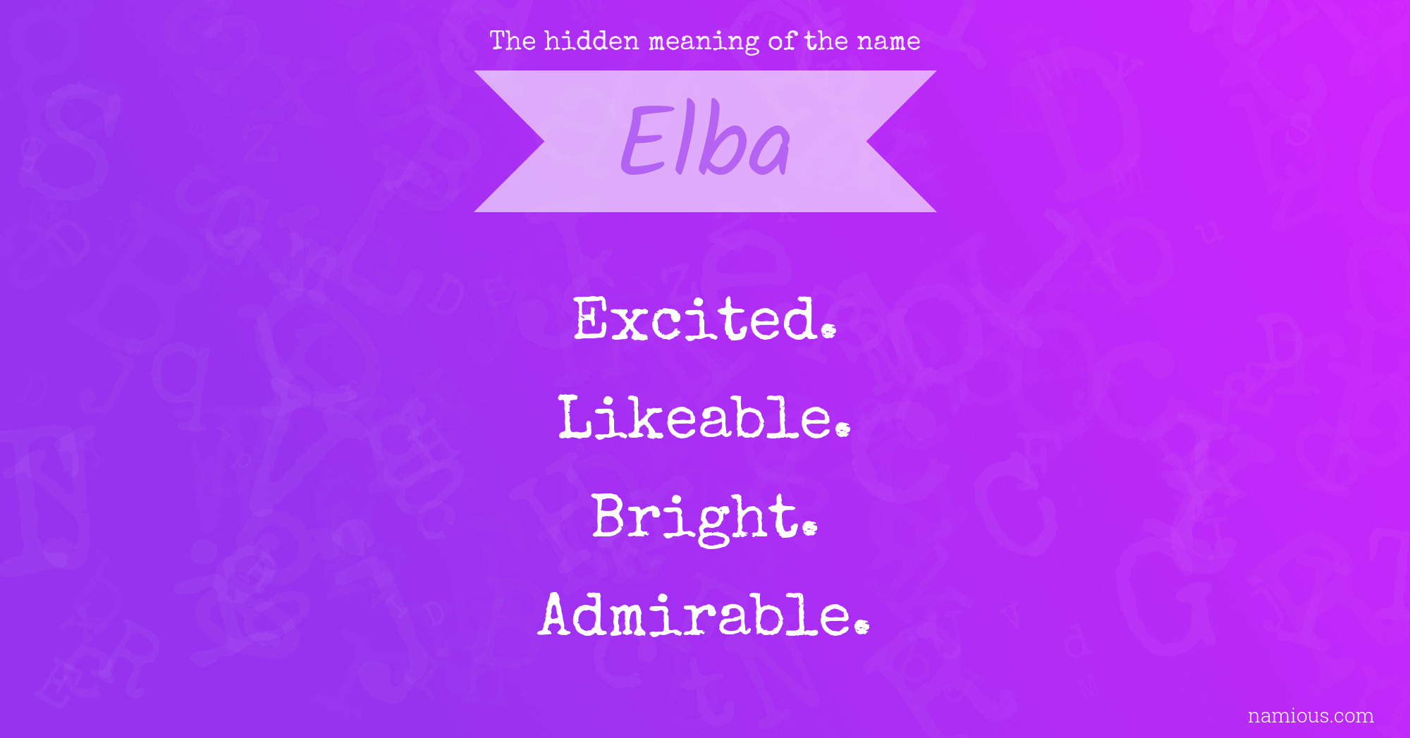 The hidden meaning of the name Elba