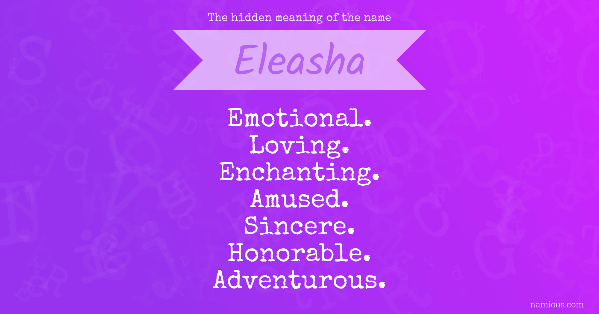 The hidden meaning of the name Eleasha