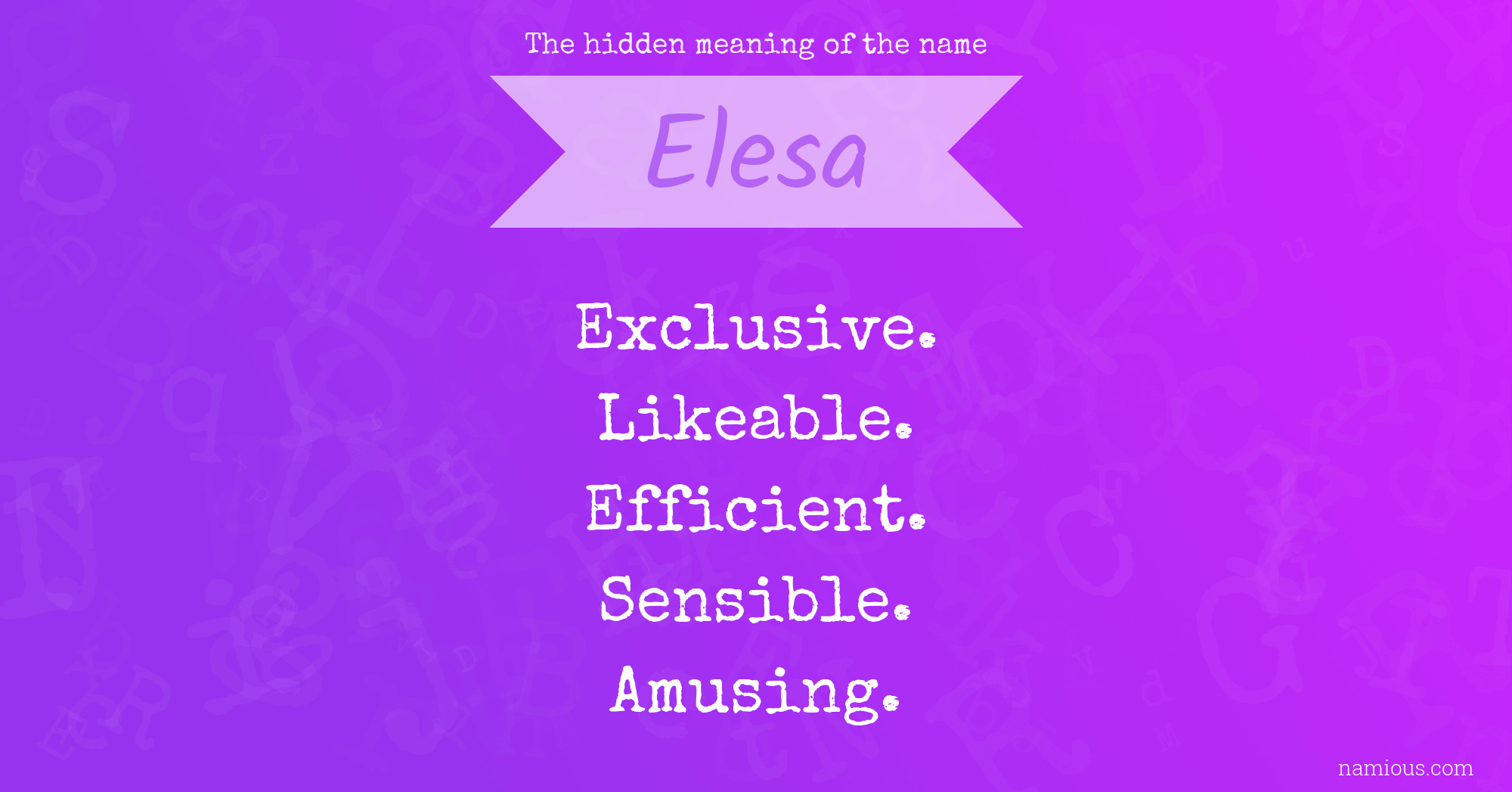 The hidden meaning of the name Elesa