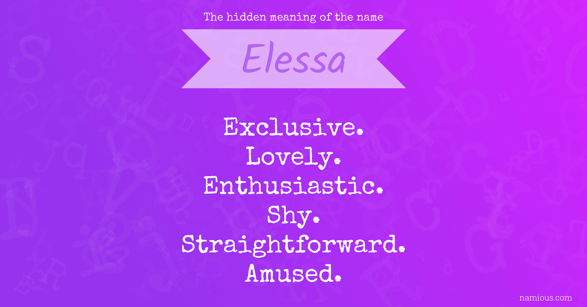 The hidden meaning of the name Elessa