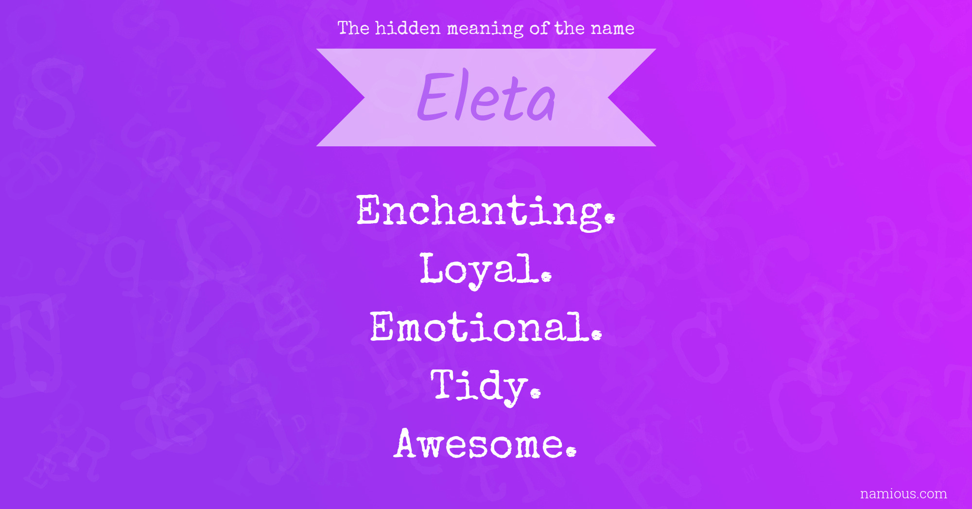 The hidden meaning of the name Eleta