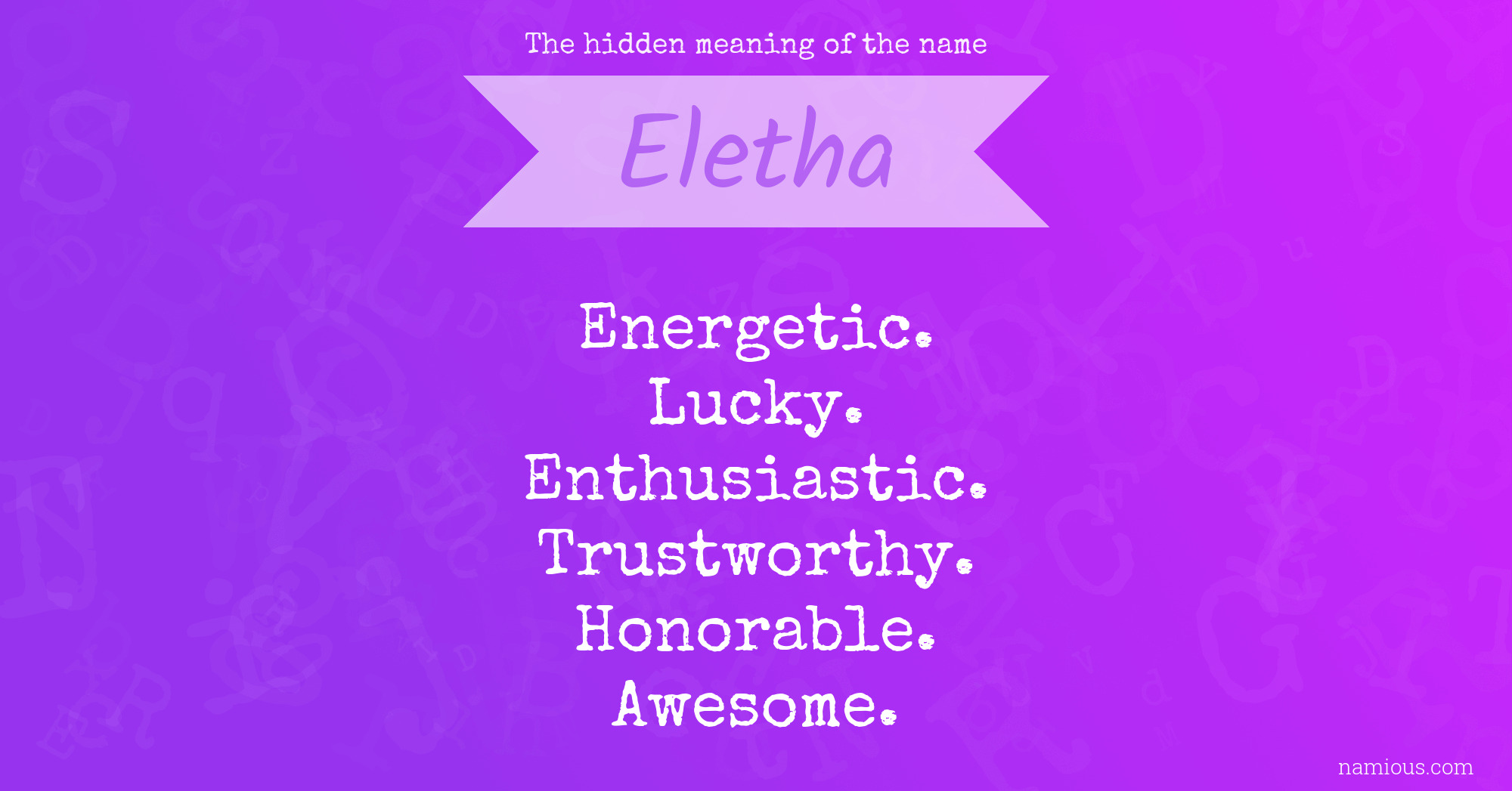 The hidden meaning of the name Eletha