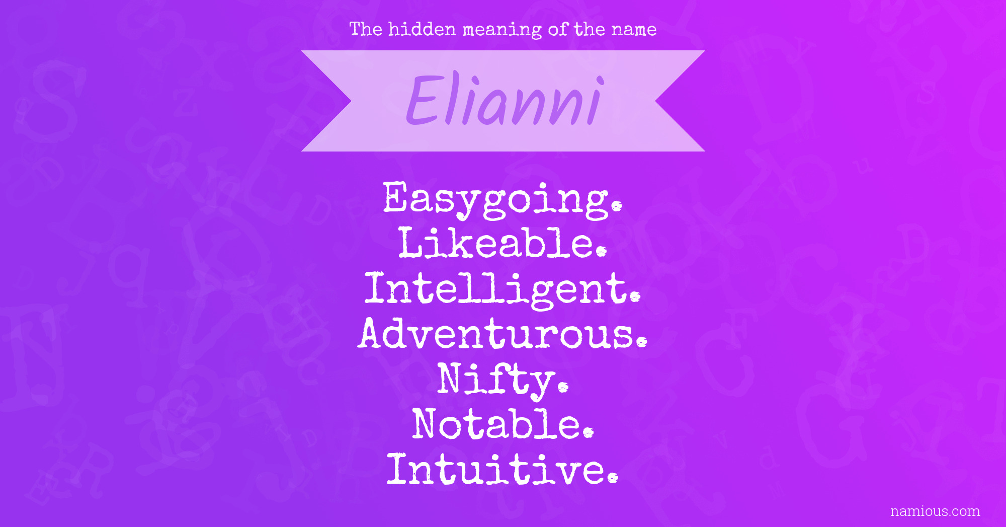 The hidden meaning of the name Elianni