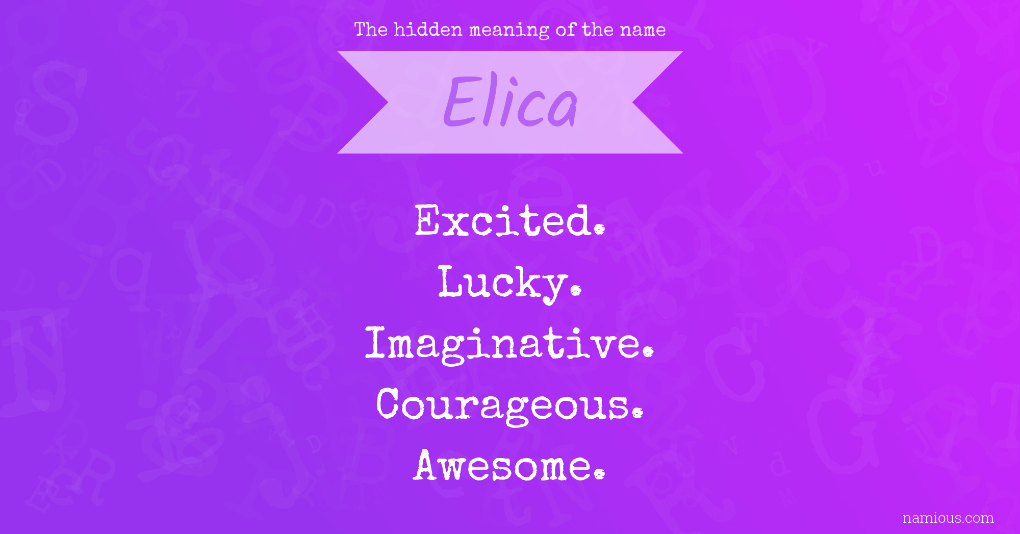 The hidden meaning of the name Elica