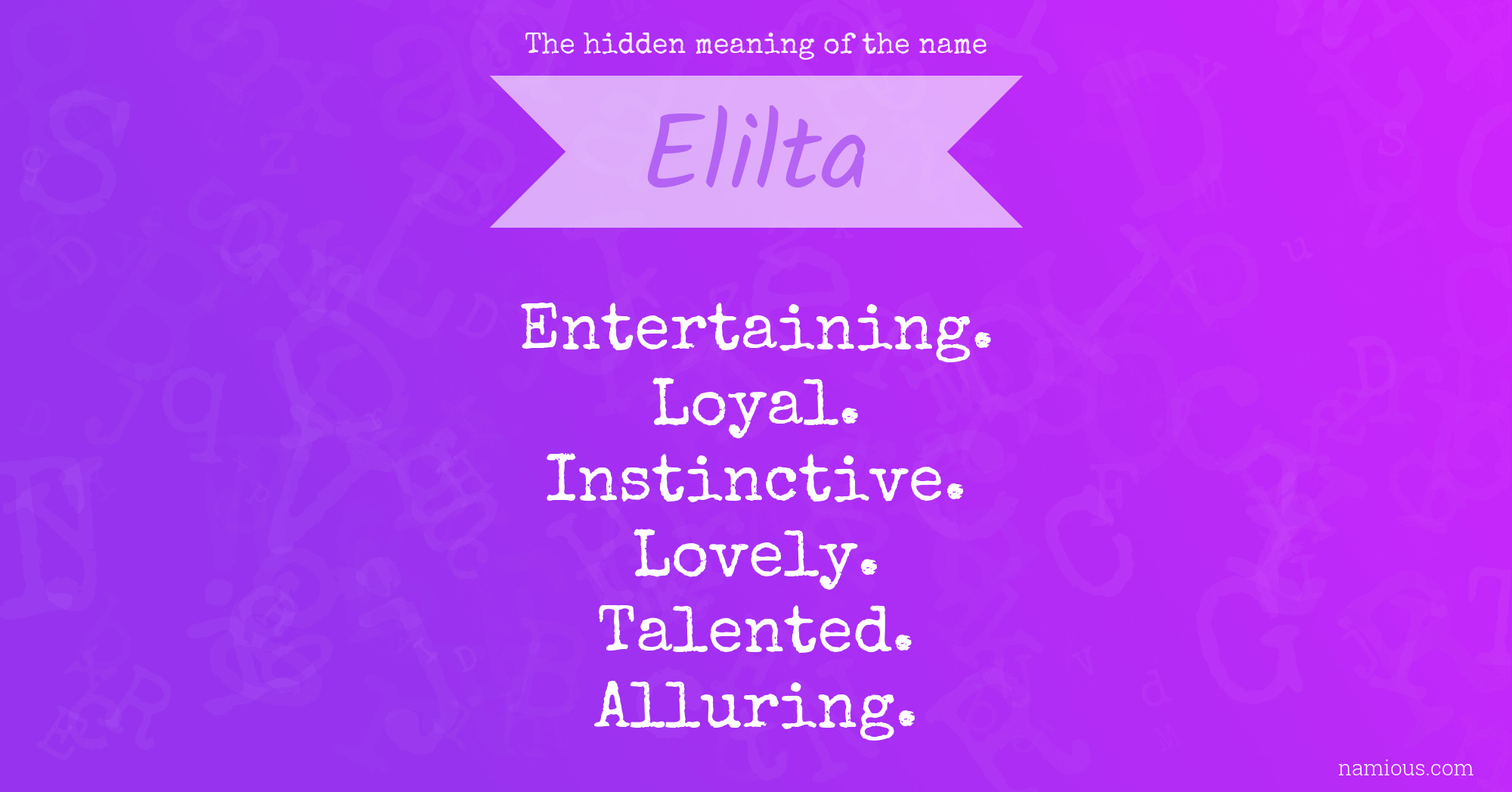 The hidden meaning of the name Elilta