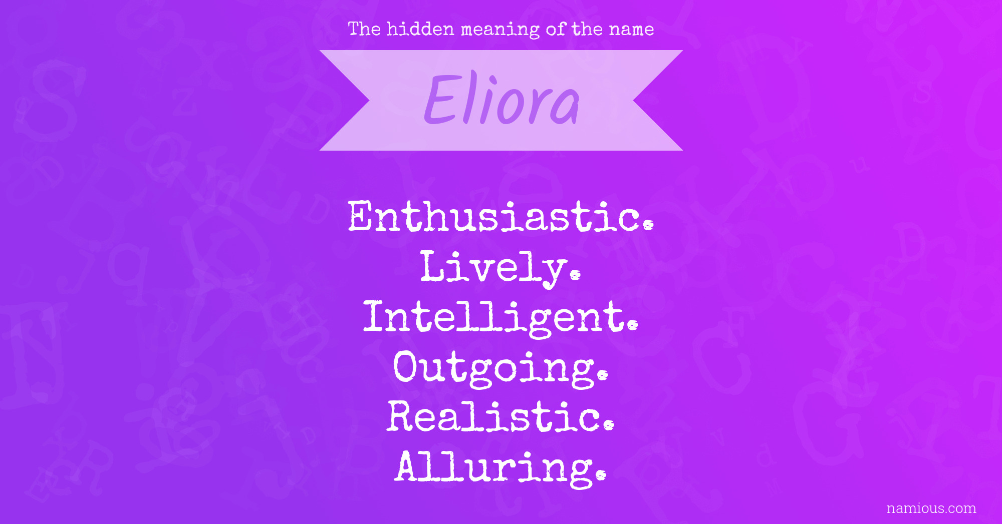 The hidden meaning of the name Eliora