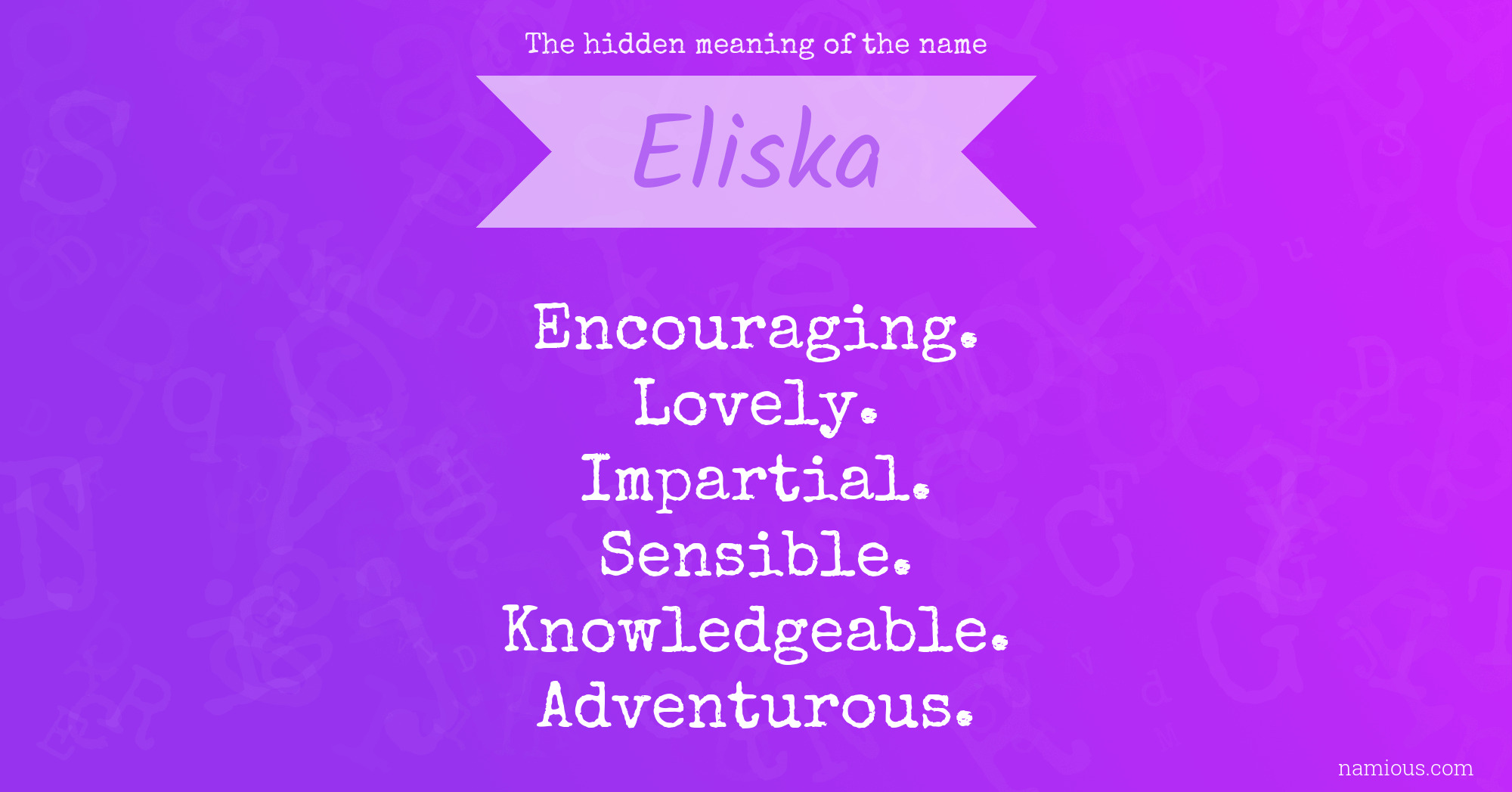 The hidden meaning of the name Eliska