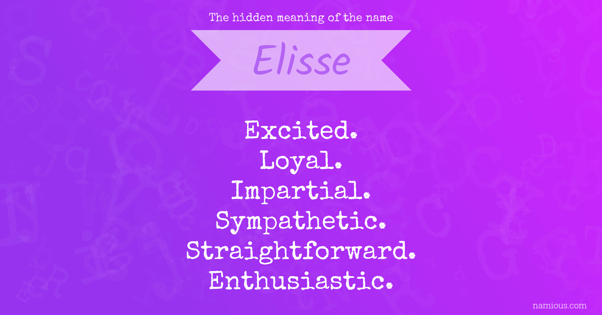 The hidden meaning of the name Elisse