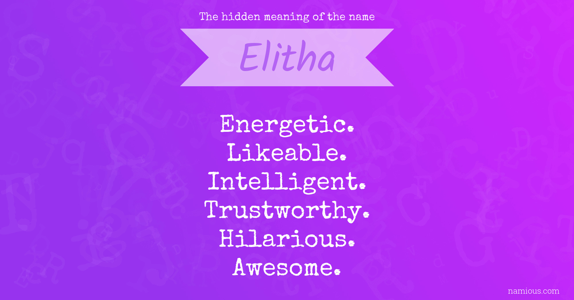 The hidden meaning of the name Elitha